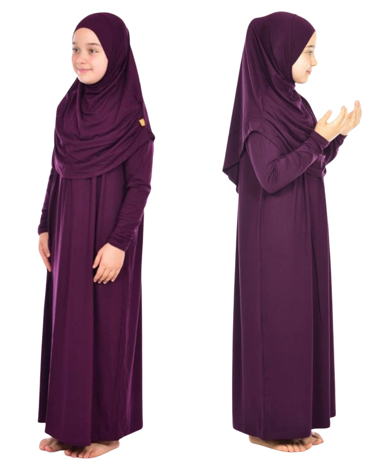 Prien Gebetskleidung Für Kinder, Mädchen Muslim Kleider, Lange Ärmel Abaya Mit Hijab, Islam Kleidung Frauen, Damen Muslimische Kleid Set, Gebetskleid Jilbab Khimar Ramadan