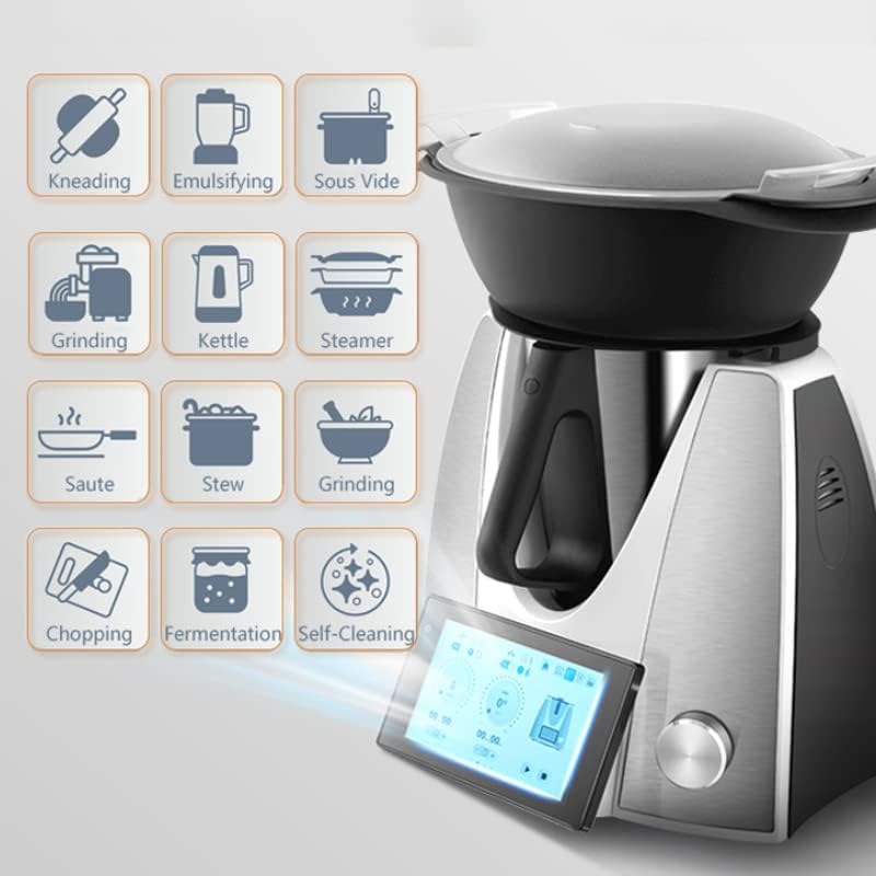 KE-7001 PRO, Mixer, Küchenmaschine, Multifunktionaler Küchenroboter mit Geführten Rezepten, 12 Spezial-Kochfunktionen, 4L Schüsselkapazität, 7 Zoll Touchscreen Display