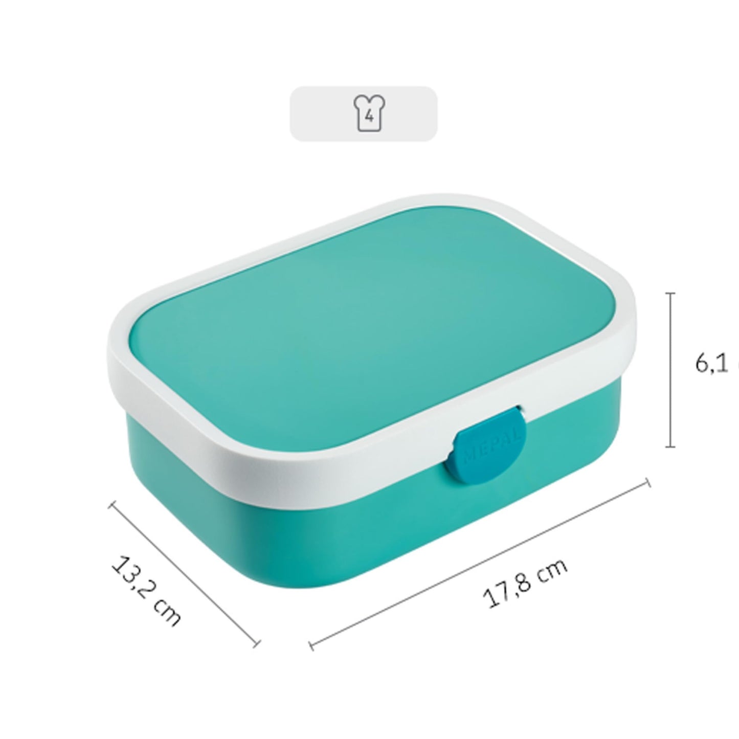 Mepal Brotdose Kinder Little Dutch – Bento Box Kinder - Brotdose Kinder mit Fächern & Gabel - Meal Prep Box mit Clip-Verschluss - BPA-frei & Spülmaschinenfest - 750 ml - Little Farm