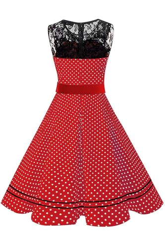 AXOE Damen Rockabilly Kleid 50er Jahre Vintage Festlich Elegant