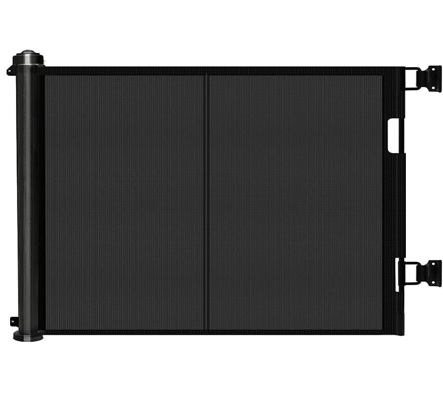 Retractable Stair Safety Gate for Babies, 0-150 cm Wide, Baby Barrier, Cat and Dog Barrier, One-Handed Operation, Suitable for Indoor & Outdoor Use (150 cm, Black)