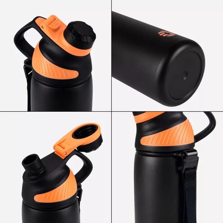 Fjbottle Edelstahl Trinkflasche Sport mit Magnetischem Deckel 1L, 800ml, 600ml, 400ml BPA-Frei Auslaufsichere Kinder Flasche - Kohlensäure geeignet 1500ML Wasserflasche Thermo für Schule, Fitness