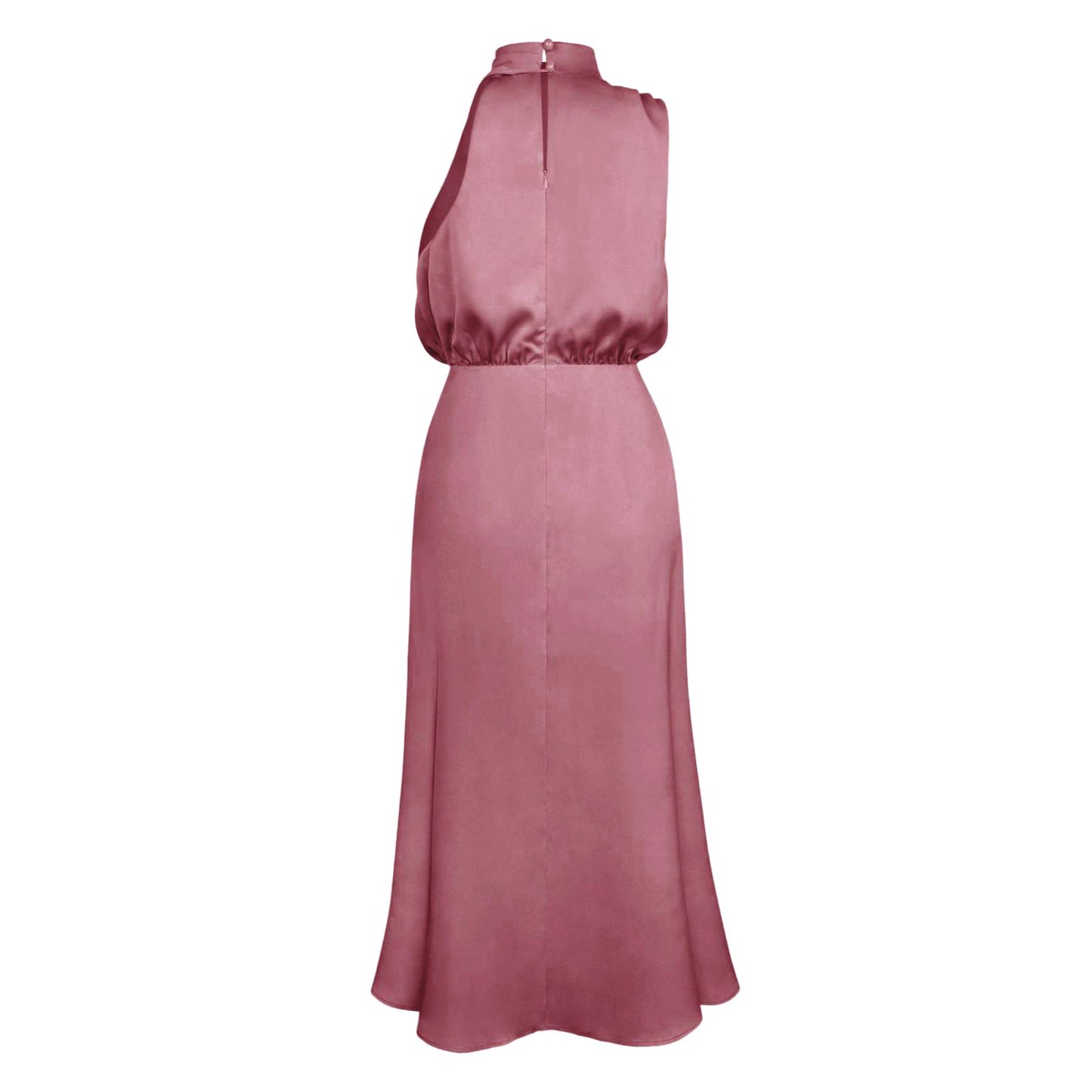 Odizli Damen Elegant Ärmellos Neckholder Satin Sommer Hochzeit Lang Abendkleider