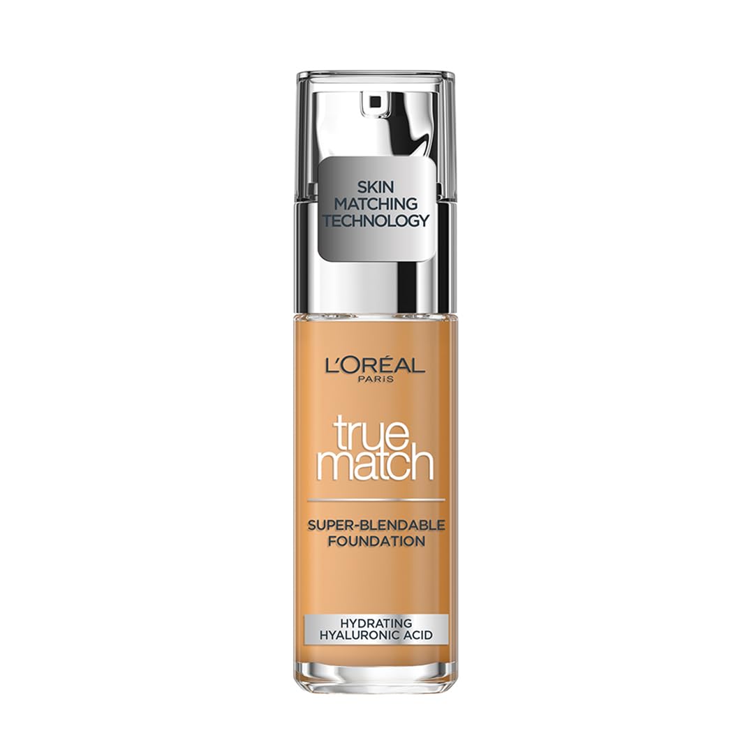 L'Oréal Paris Make up, Flüssige Foundation mit Hyaluron und Aloe Vera, True Match Make-Up, Nr. 5.N Sand, 30 ml