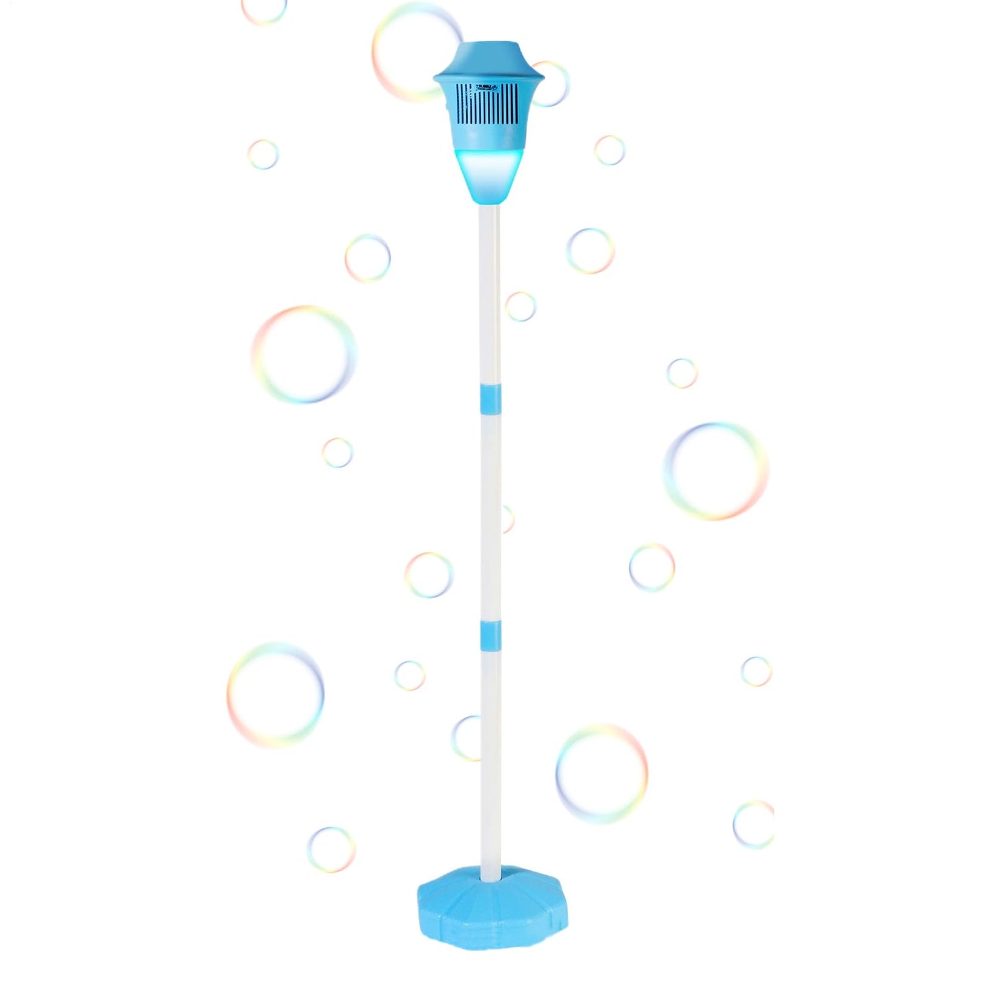 Bubble Maker Ständer, Automatischer Bubble Maker Standing Machine, Bubbles Torch Gartenlampe, Blasenbrennergartenlampe Für Freunde, Familie, Blau/rot, 118cm