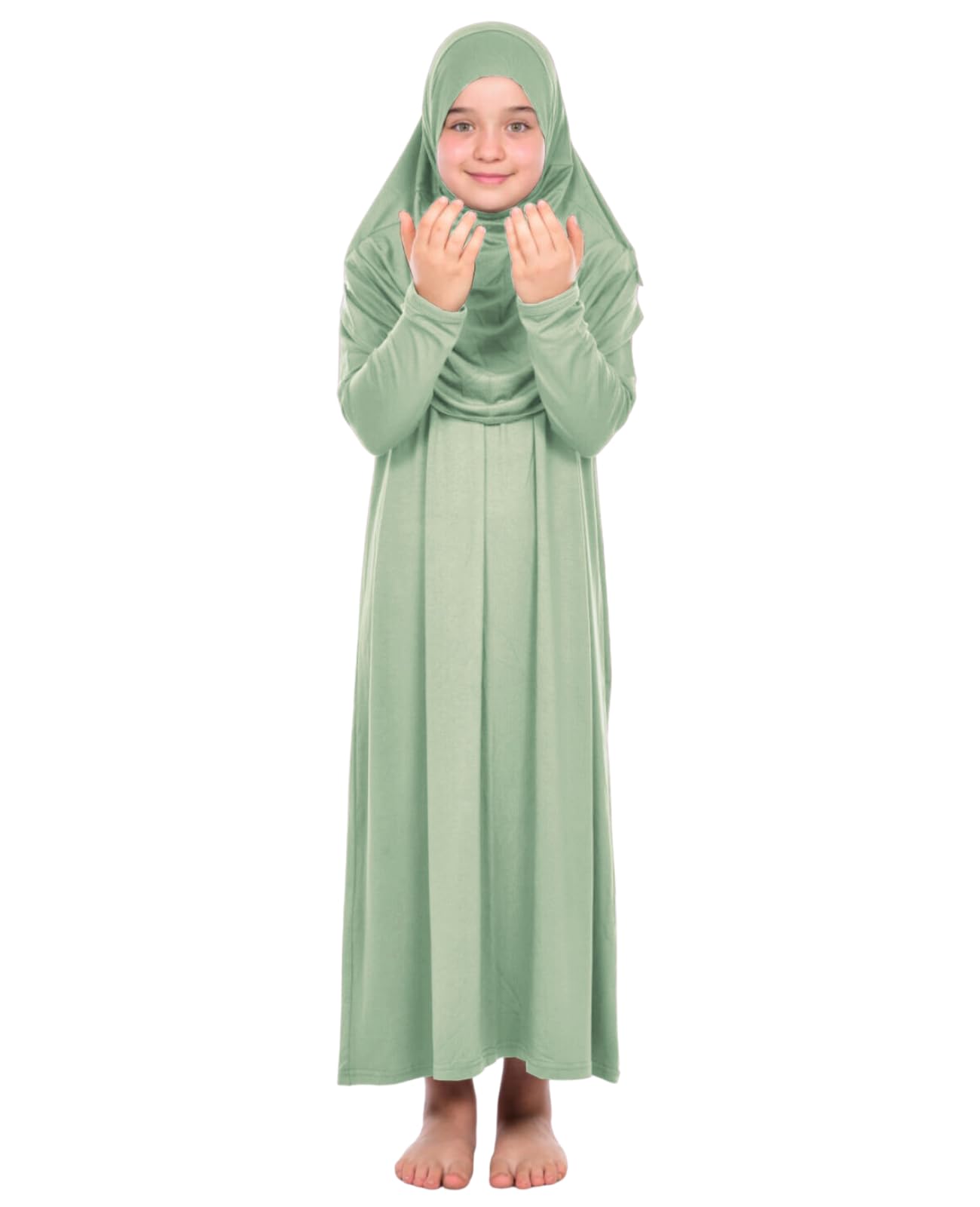 Prien Gebetskleidung Für Kinder, Mädchen Muslim Kleider, Lange Ärmel Abaya Mit Hijab, Islam Kleidung Frauen, Damen Muslimische Kleid Set, Gebetskleid Jilbab Khimar Ramadan