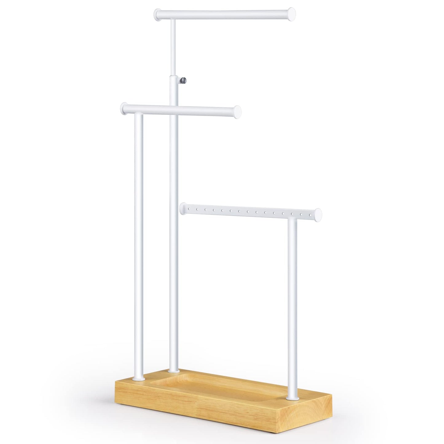 SRIWATANA Schmuckständer Holz Schmuckhalter Kettenhalter 3 Stäbe Drehbar (51cm) Schmuckbaum Schmuckaufbewahrung für Ketten Ohrringen Ringen Uhren und Armbändern