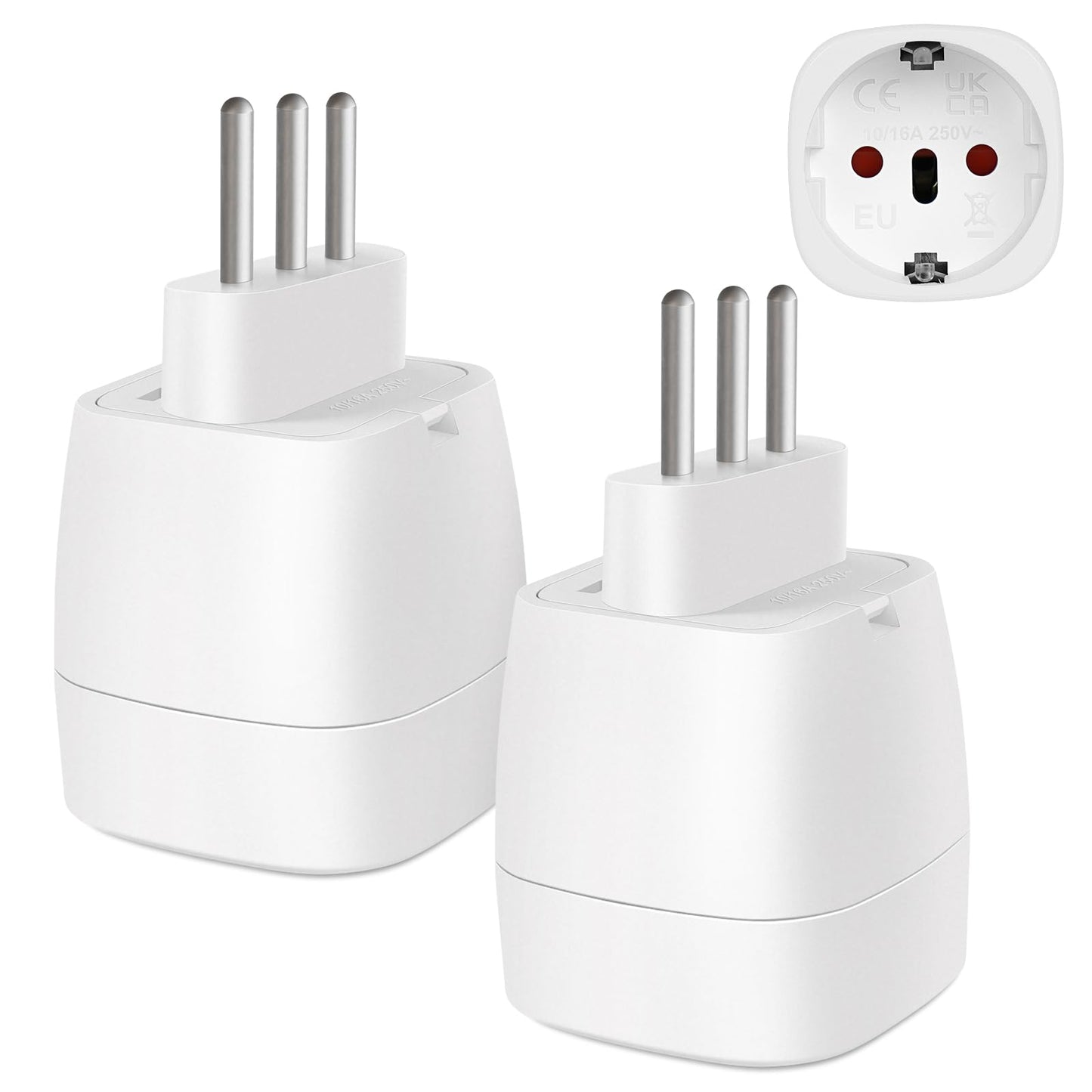 Reiseadapter USA 2Stück，USA Adapter Steckdose Deutschland Plug ，Adapter USA Deutschland Stecker für EU zu Amerika/Kanada/Mexiko/Thailand usw,Typ B Reisestecker Stromadapter,Weiß