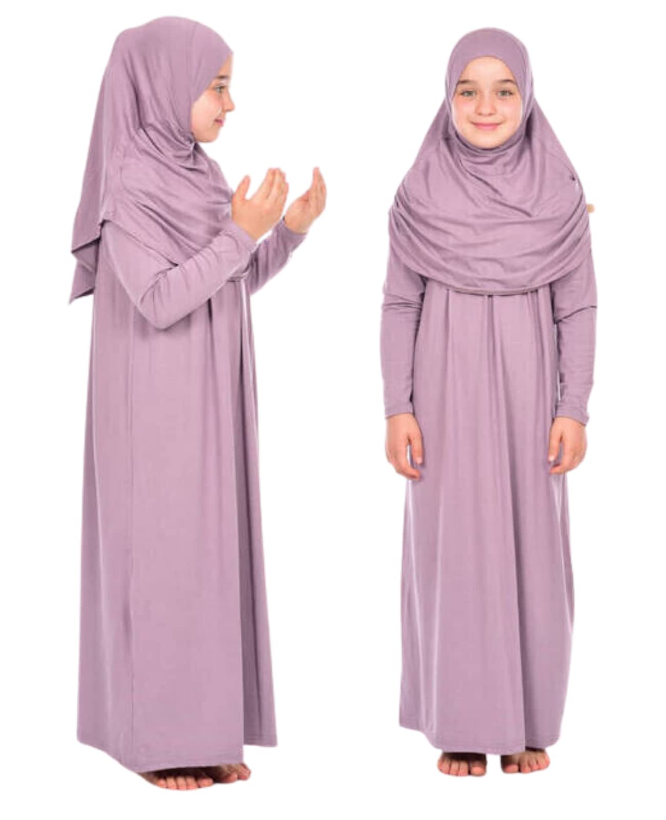 Prien Gebetskleidung Für Kinder, Mädchen Muslim Kleider, Lange Ärmel Abaya Mit Hijab, Islam Kleidung Frauen, Damen Muslimische Kleid Set, Gebetskleid Jilbab Khimar Ramadan