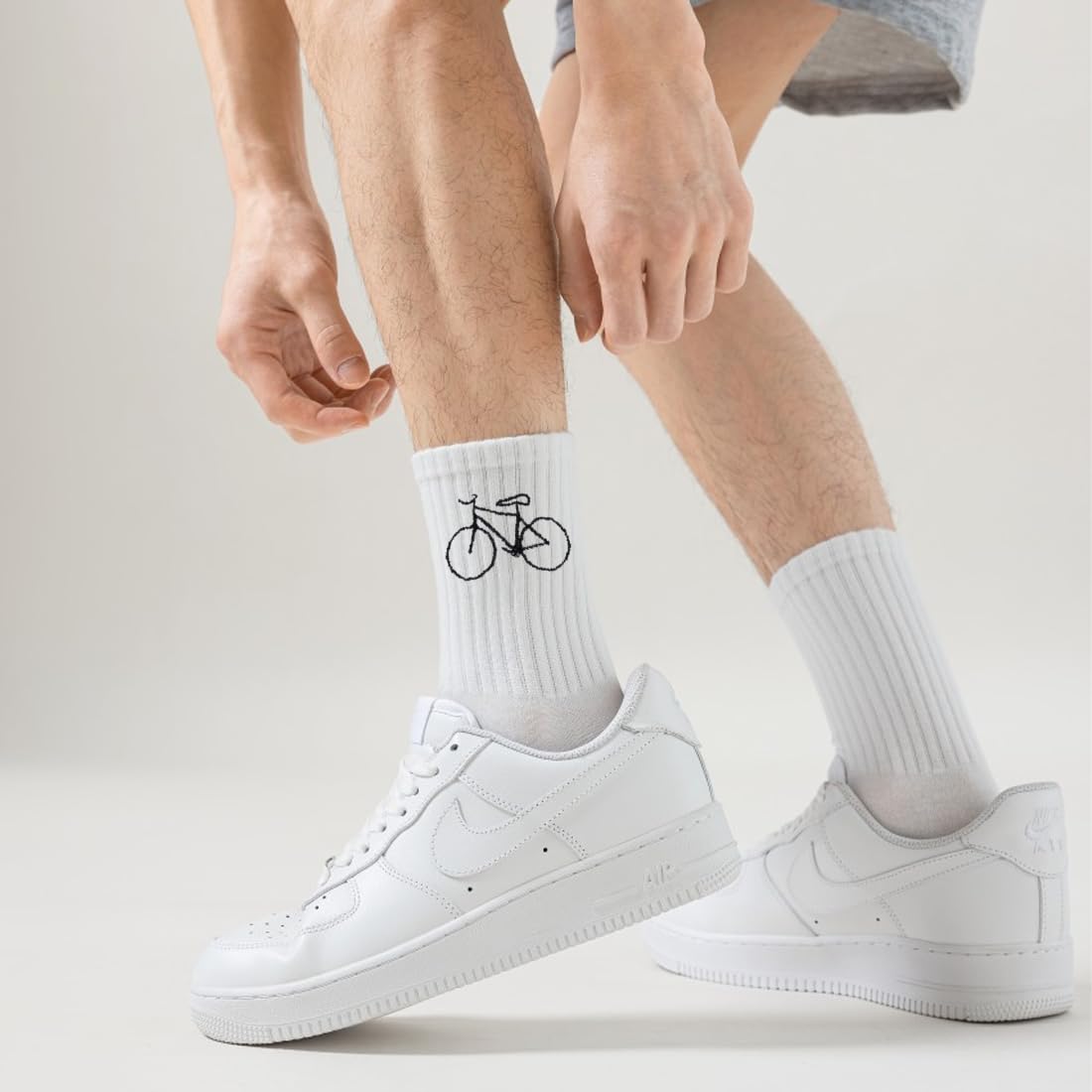 HUKUMA Rennrad Socken,35-46 Fahrradsocken Herren,Fahrrad Geschenk für Herren Damen,Rennrad Zubehör,Fahrradfahrer Tennissocken Accessoires,Lustiges Geschenk für Geburtstag Männer und Frauen
