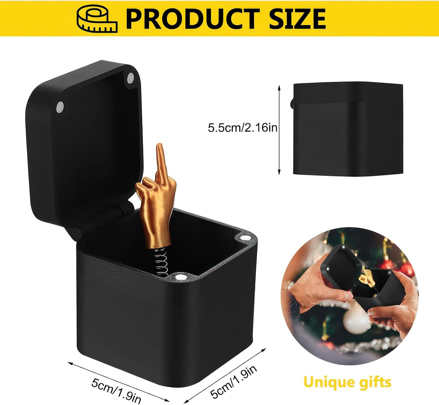 Mittelfinger Geschenk Box, Mittelfinger in Der Box, Middle Finger Surprise Gift BoxesMittelfinger in Einer Boxes, Prank Geschenkbox Christmas Neuheit Spaß Streich Geschenke Büro Deko