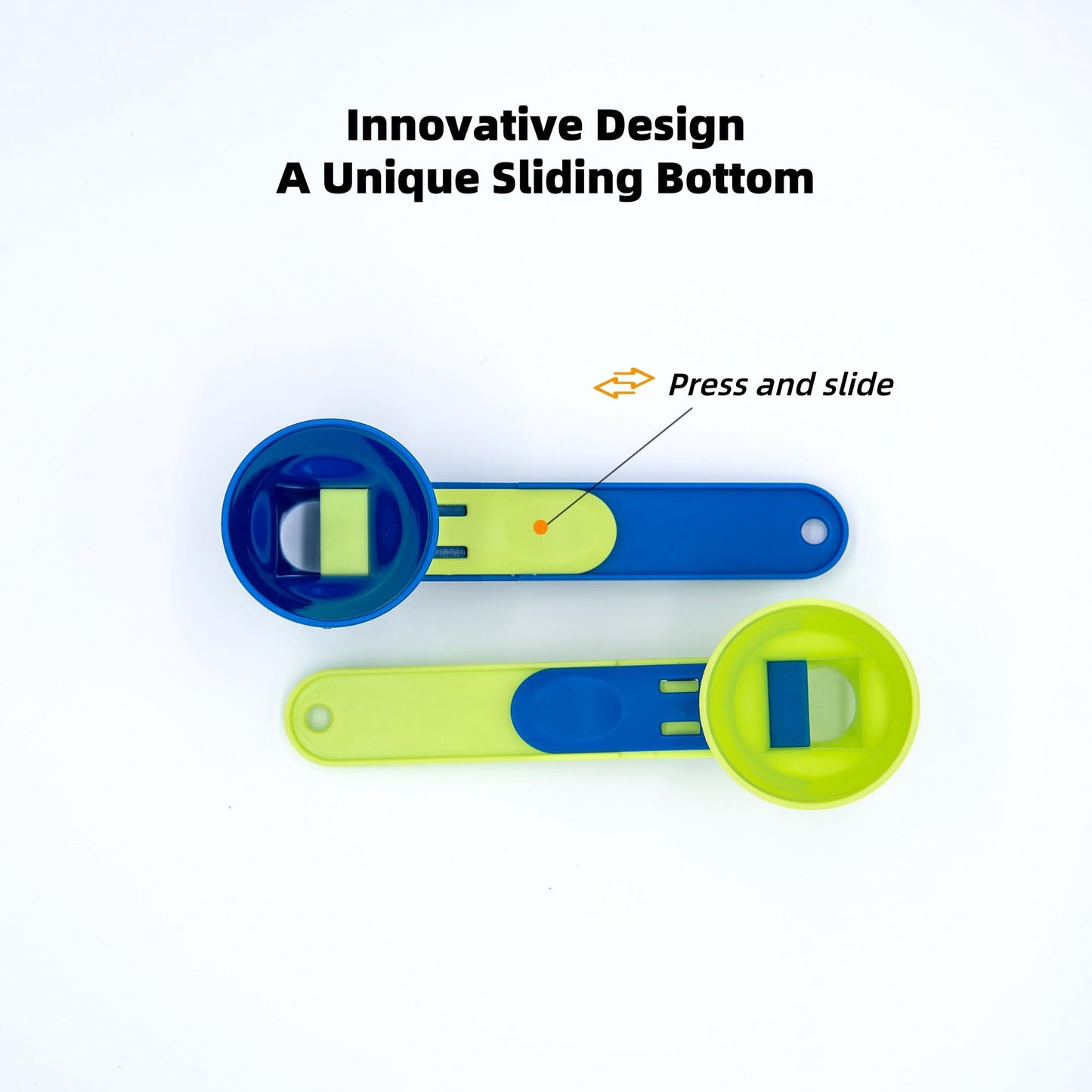 Kybelehoo 2 Stück Trichterschaufel Für Pulver,Trichter Scoop Gym Auslaufsicher,Schaufel verwandelt sich in einen Trichter mit Schiebeboden für Proteinpulver, Hafer, Kaffeepulver und andere Pulver