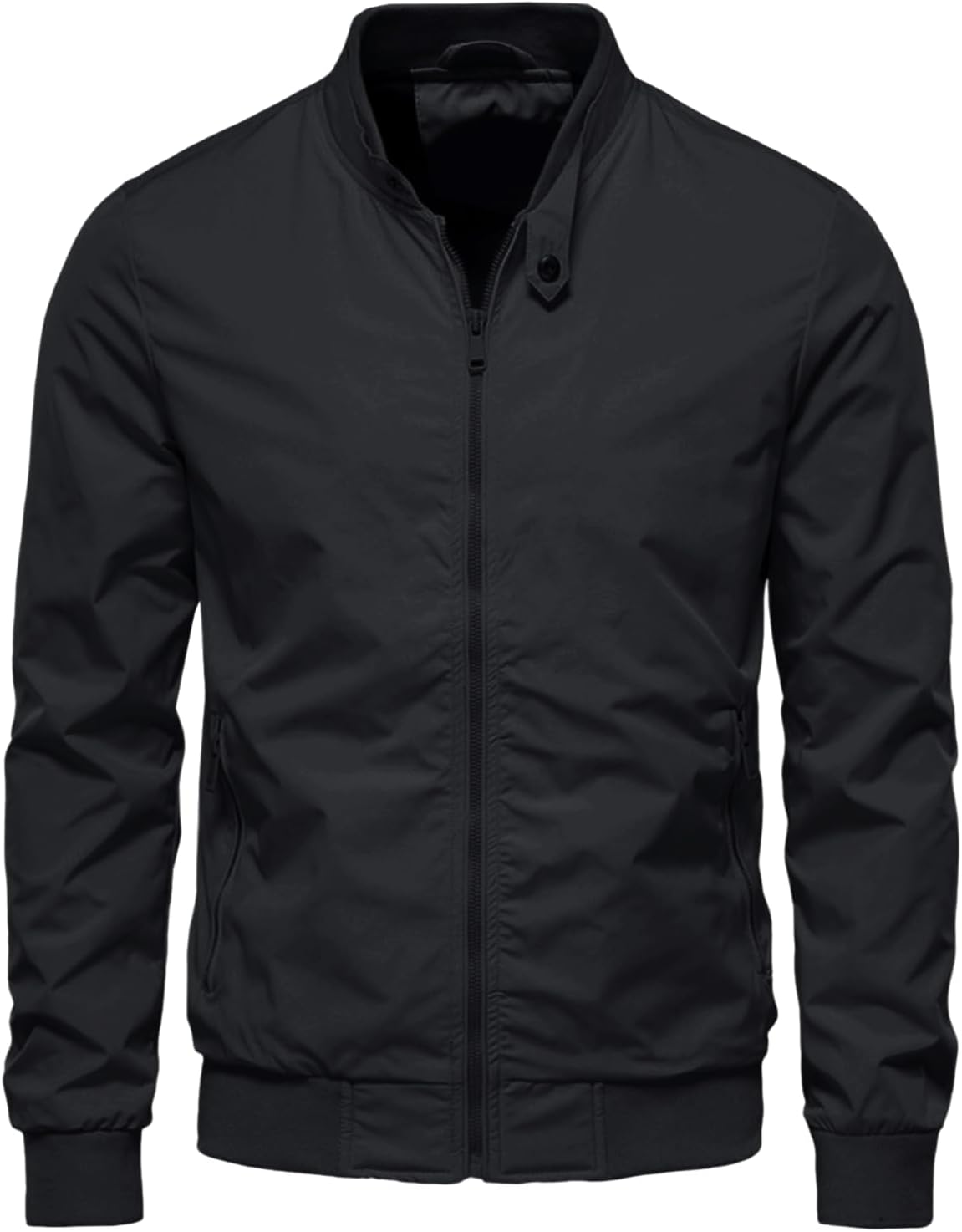 HOTIAN Herren Jacke Leichte Windbreaker Bomberjacke mit Stehkragen Jacke Übergangsjacke Freizeit jacke mit Reißverschlusstaschen