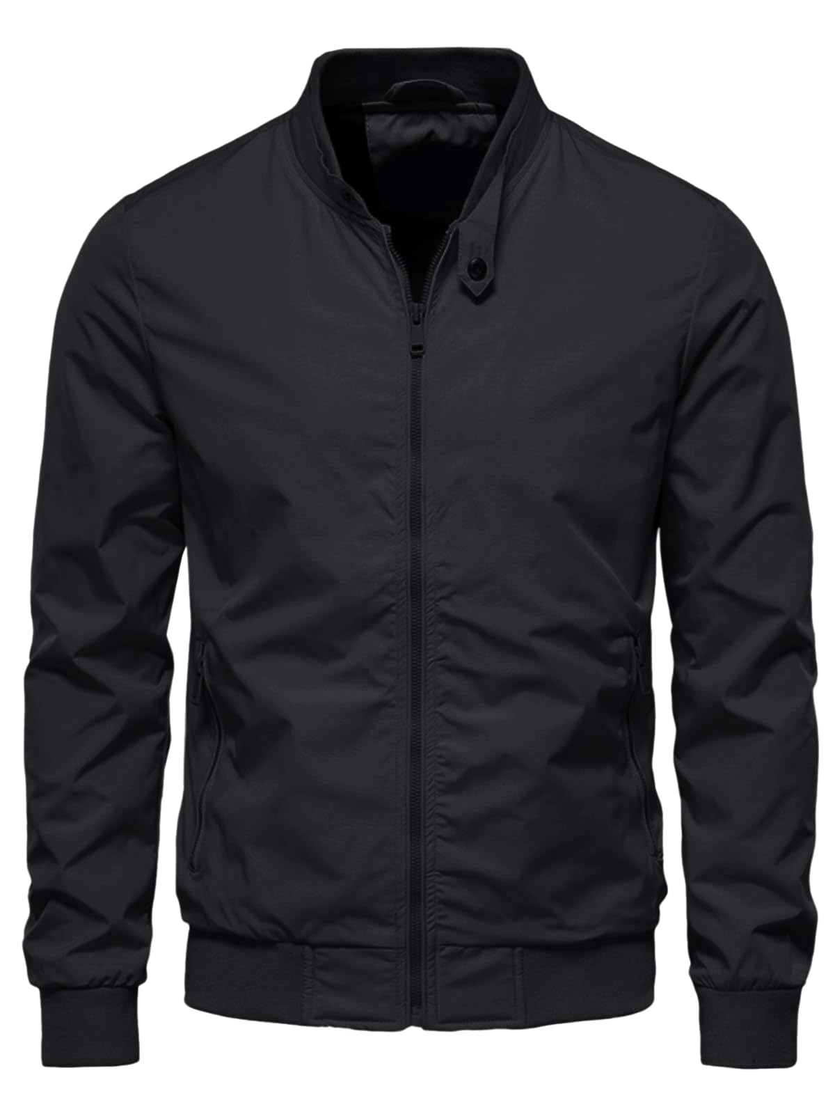 HOTIAN Herren Jacke Leichte Windbreaker Bomberjacke mit Stehkragen Jacke Übergangsjacke Freizeit jacke mit Reißverschlusstaschen