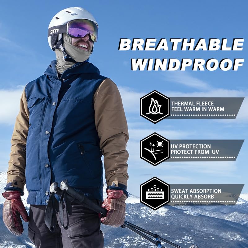 ROCKBROS Sturmhaube Balaclava Skimaske Winddicht Warm für Fahrrad Ski Motorrad Winter Unisex Einheitsgröße