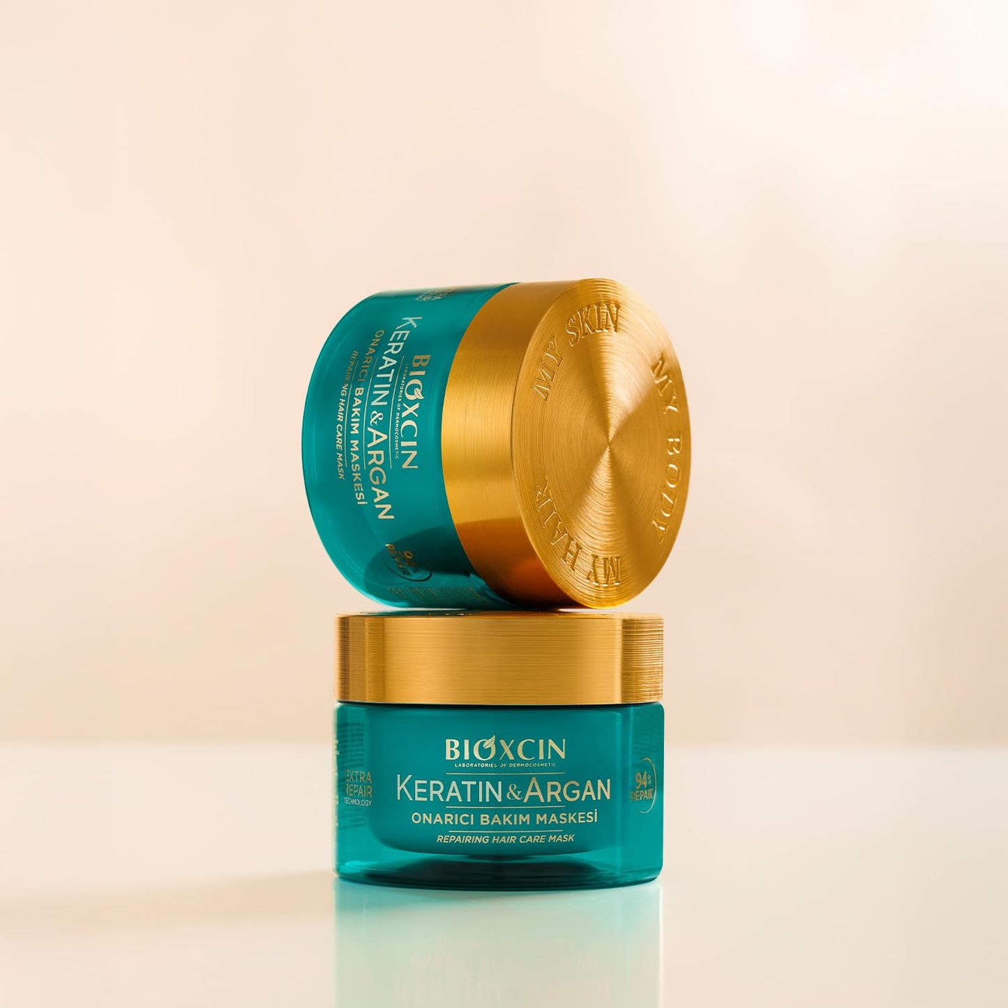 Bioxcin Keratin & Argan Hair Mask 225 ml - Intensive Repair for Damaged & Brittle Hair - Shine, Suppleness & Anti-Hair Loss - With BioComplex B11