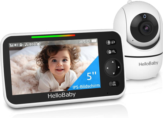 HelloBaby Babyphone mit Kamera, Kein WLAN, 5" IPS, HB6550, 3500 mAh