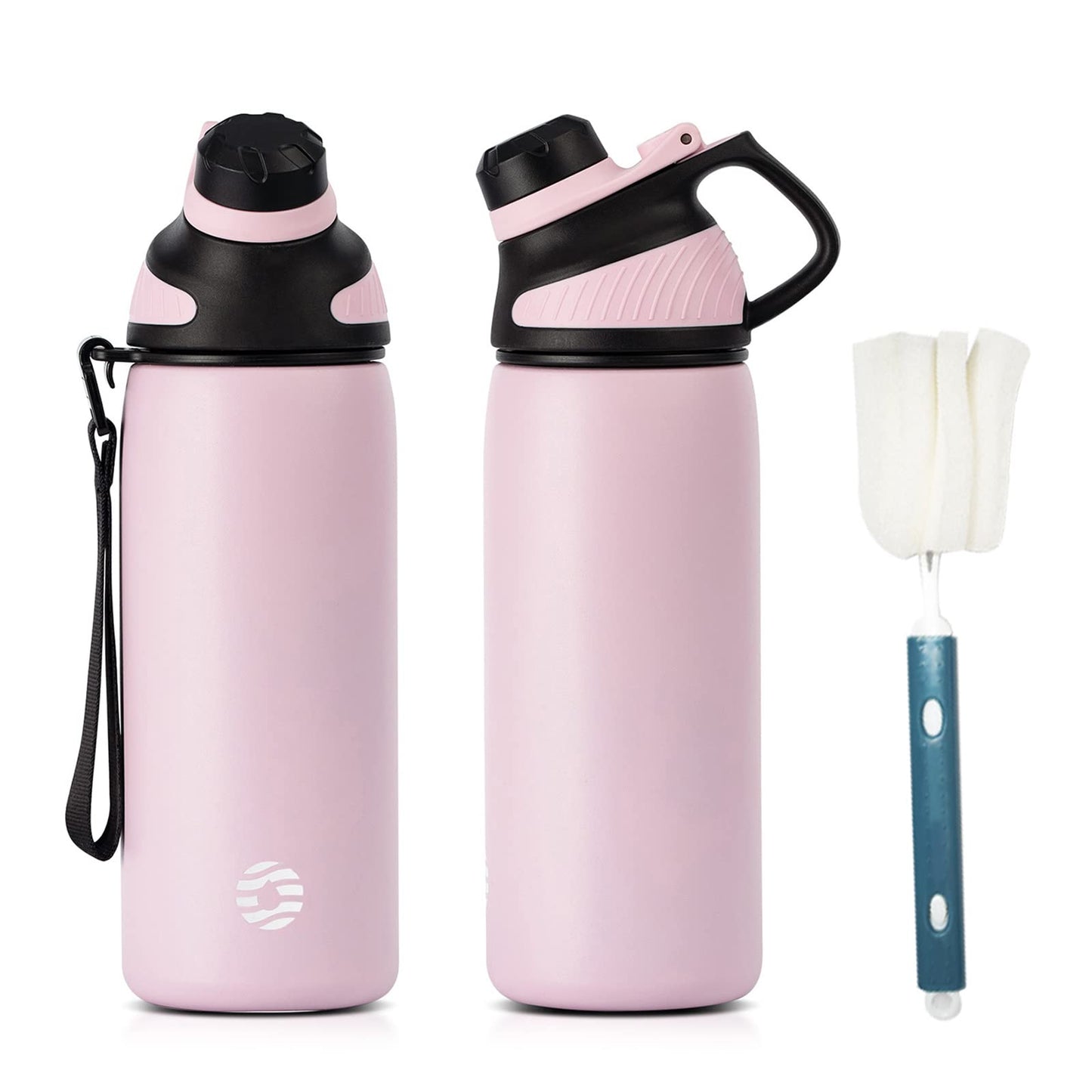 Fjbottle Edelstahl Trinkflasche Sport mit Magnetischem Deckel 1L, 800ml, 600ml, 400ml BPA-Frei Auslaufsichere Kinder Flasche - Kohlensäure geeignet 1500ML Wasserflasche Thermo für Schule, Fitness