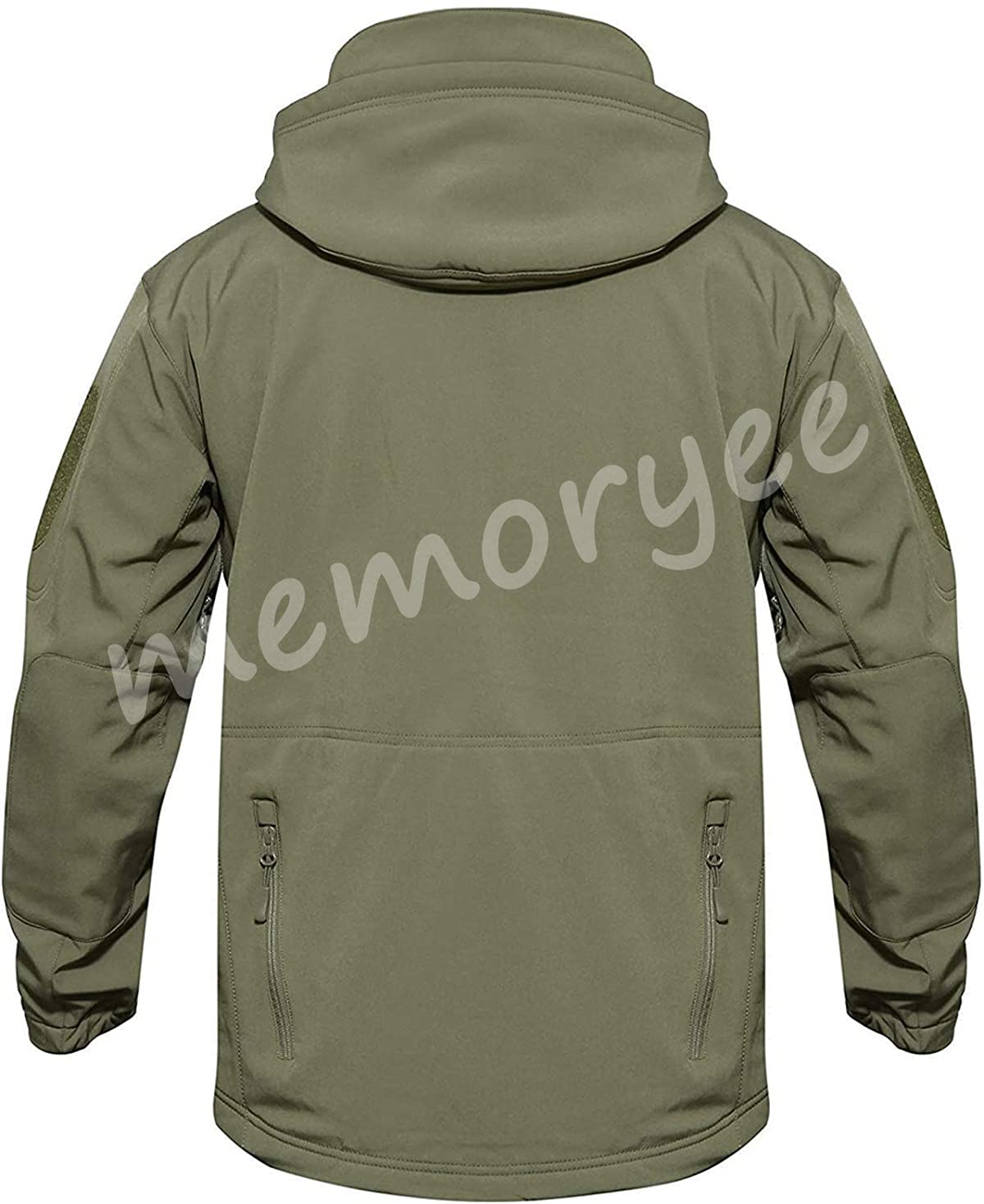 Memoryee Men's Waterproof Softshell Jackets, Warm Military Outdoor Tactical Hoodies, Camouflage Coat