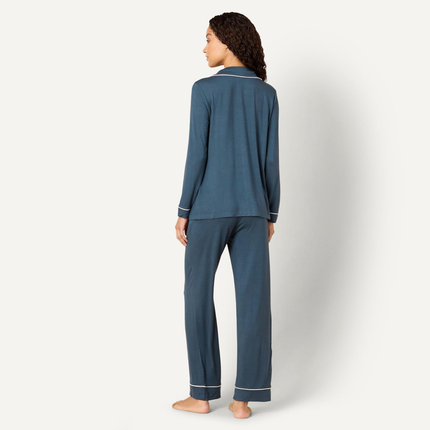 Amazon Essentials x Sofia Grainge Damen Pyjama-Set aus elastischer Modalfaser mit Langen Ärmeln und bodenlangem Unterteil