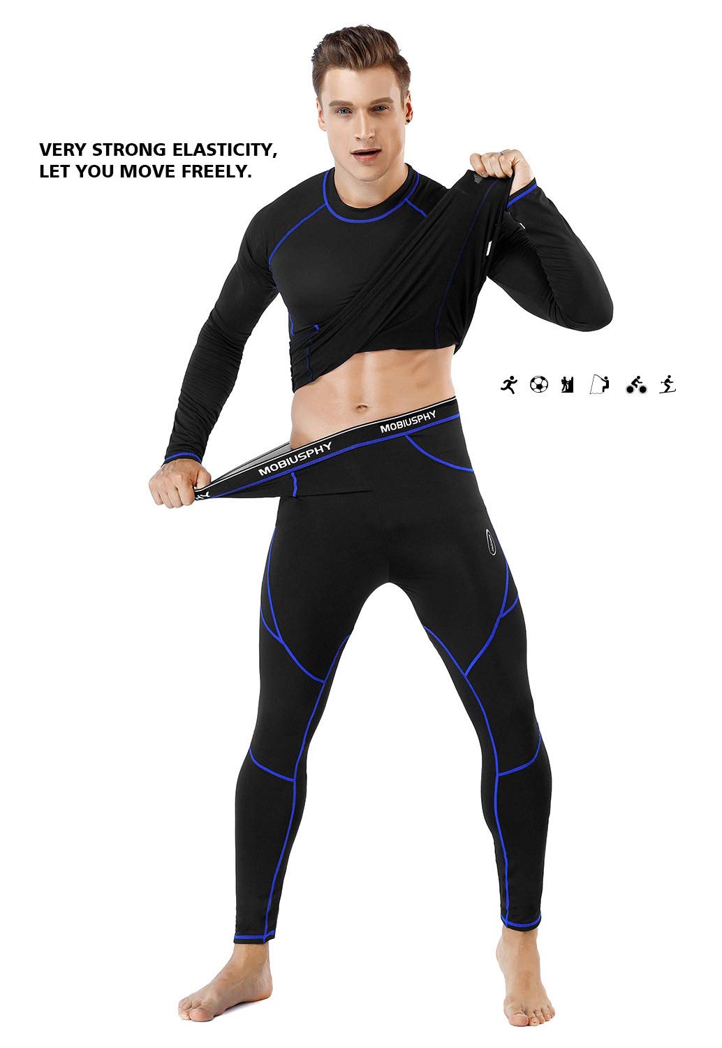 MOBIUSPHY Men's Thermal Underwear Ski Underwear Winter Thermal Underwear Set Warm Soft Functional Underwear Breathable Thermal Underwear Thermal Underwear Thermal Underwear Thermal Underwear Thermal