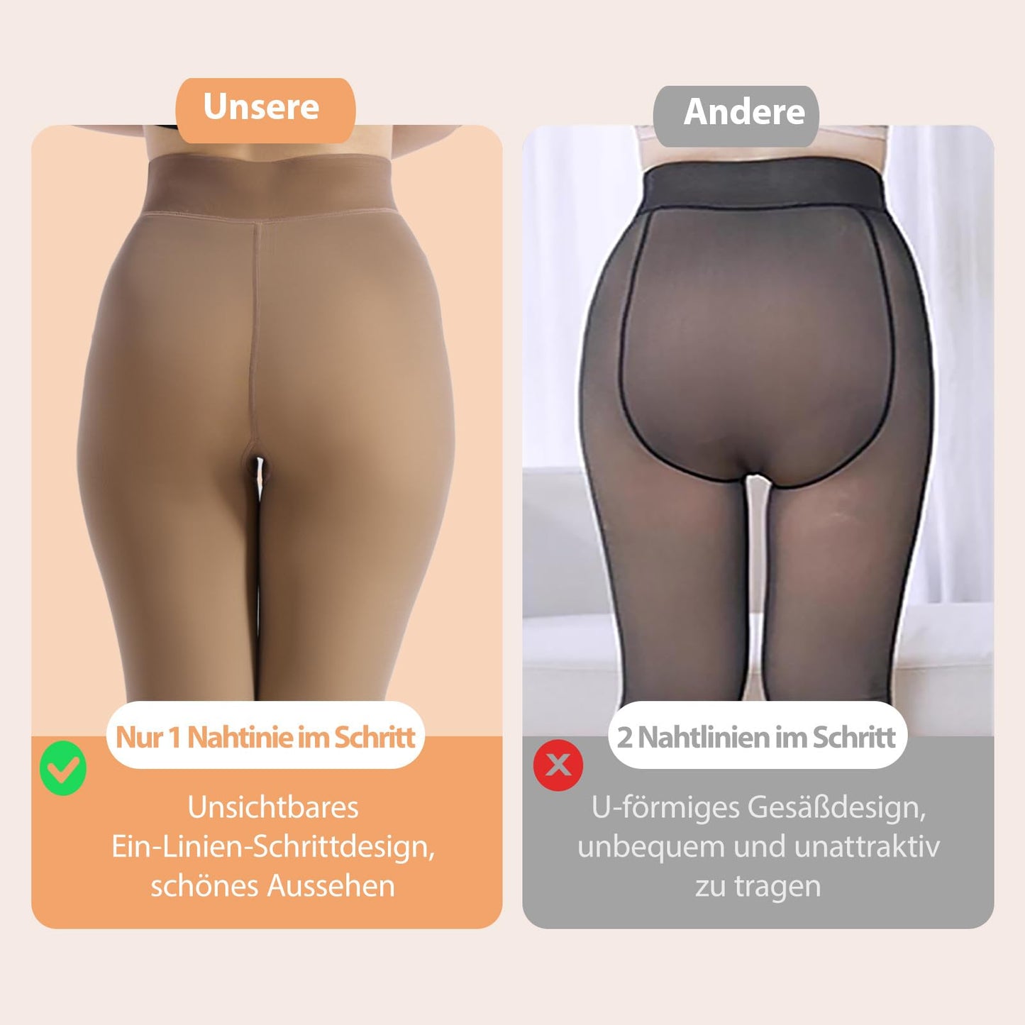 DIKER Thermo Strumpfhose Damen, Thermostrumpfhose Damen Winter