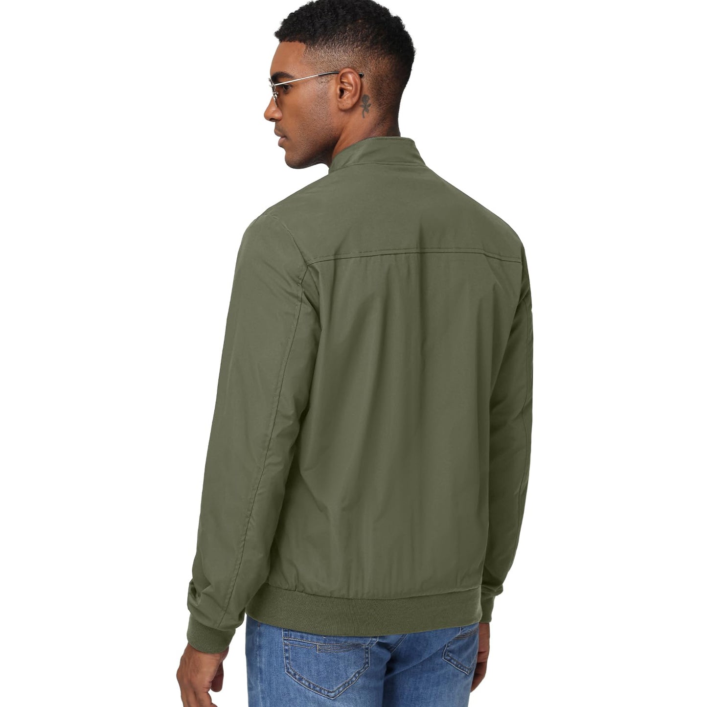 HOTIAN Herren Jacke Leichte Windbreaker Bomberjacke mit Stehkragen Jacke Übergangsjacke Freizeit jacke mit Reißverschlusstaschen