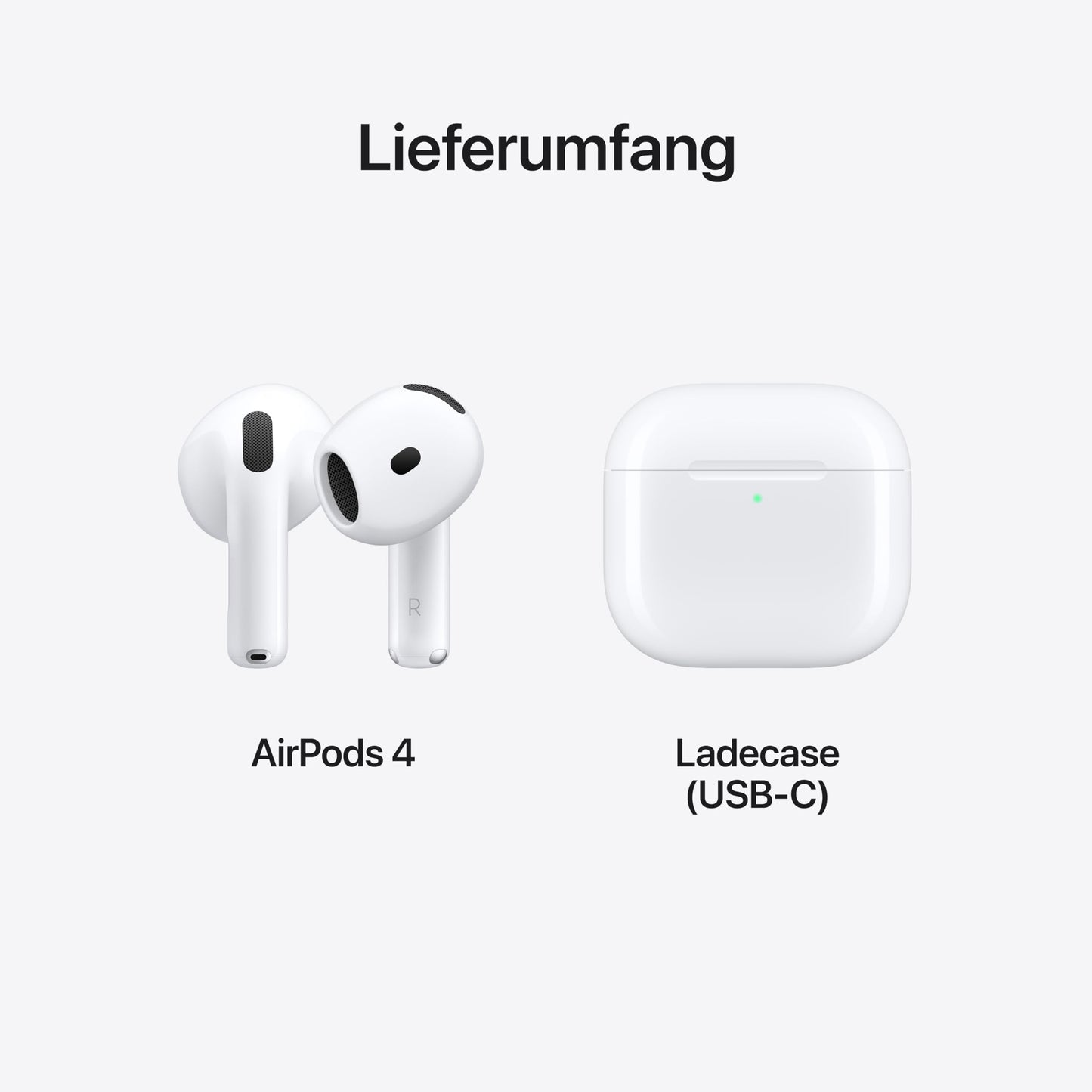 Apple AirPods 4 Wireless Headphones, Bluetooth Headphones, Personalised 3D Audio, Protection from Sweat and Water, USB-C Charging Case, H2 Chip, Up to 24 Hours Playback