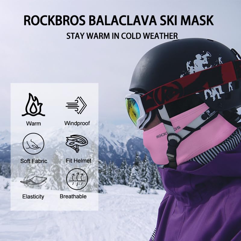 ROCKBROS Sturmhaube Balaclava Skimaske Winddicht Warm für Fahrrad Ski Motorrad Winter Unisex Einheitsgröße