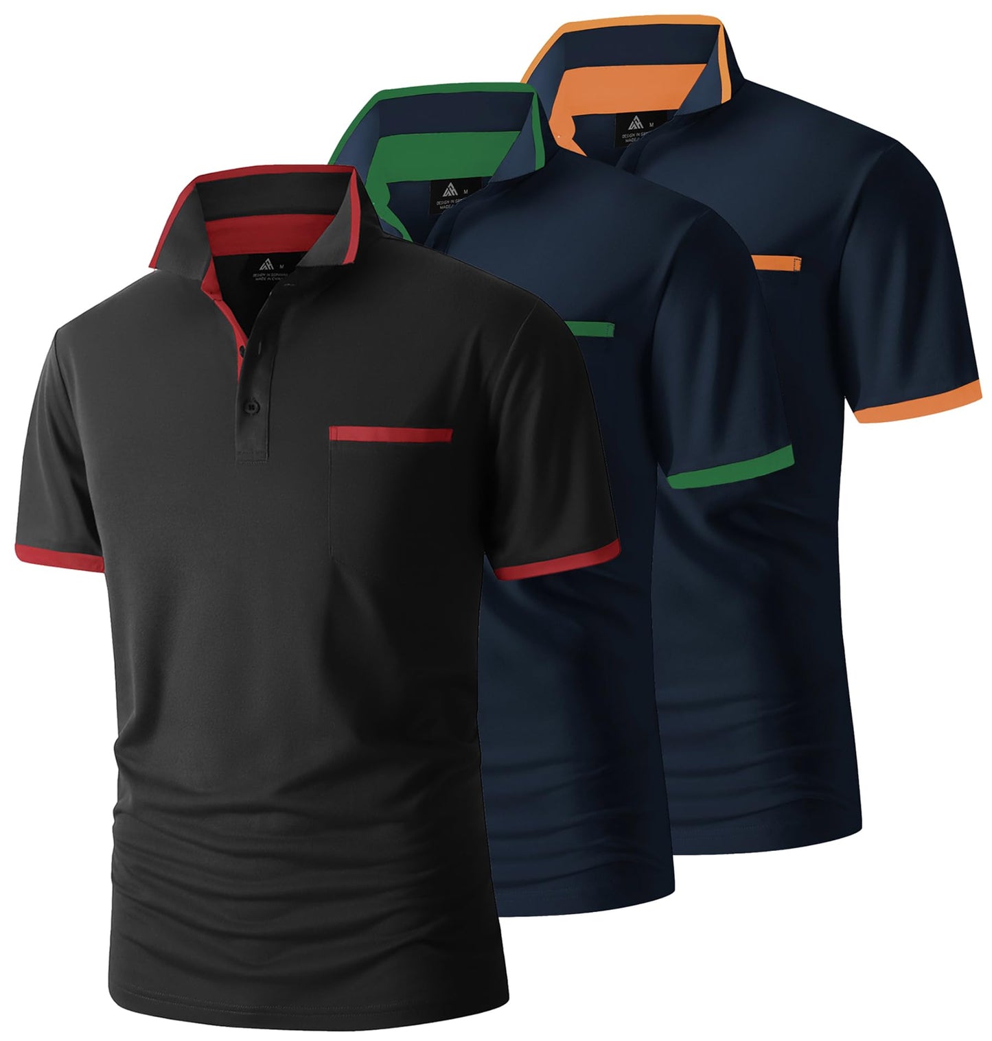 LLdress 3er Pack Poloshirt Herren Kurzarm Atmungsaktiv Poloshirt Set Leichtes Golf Polohemd Schnelltrocknend T Shirt