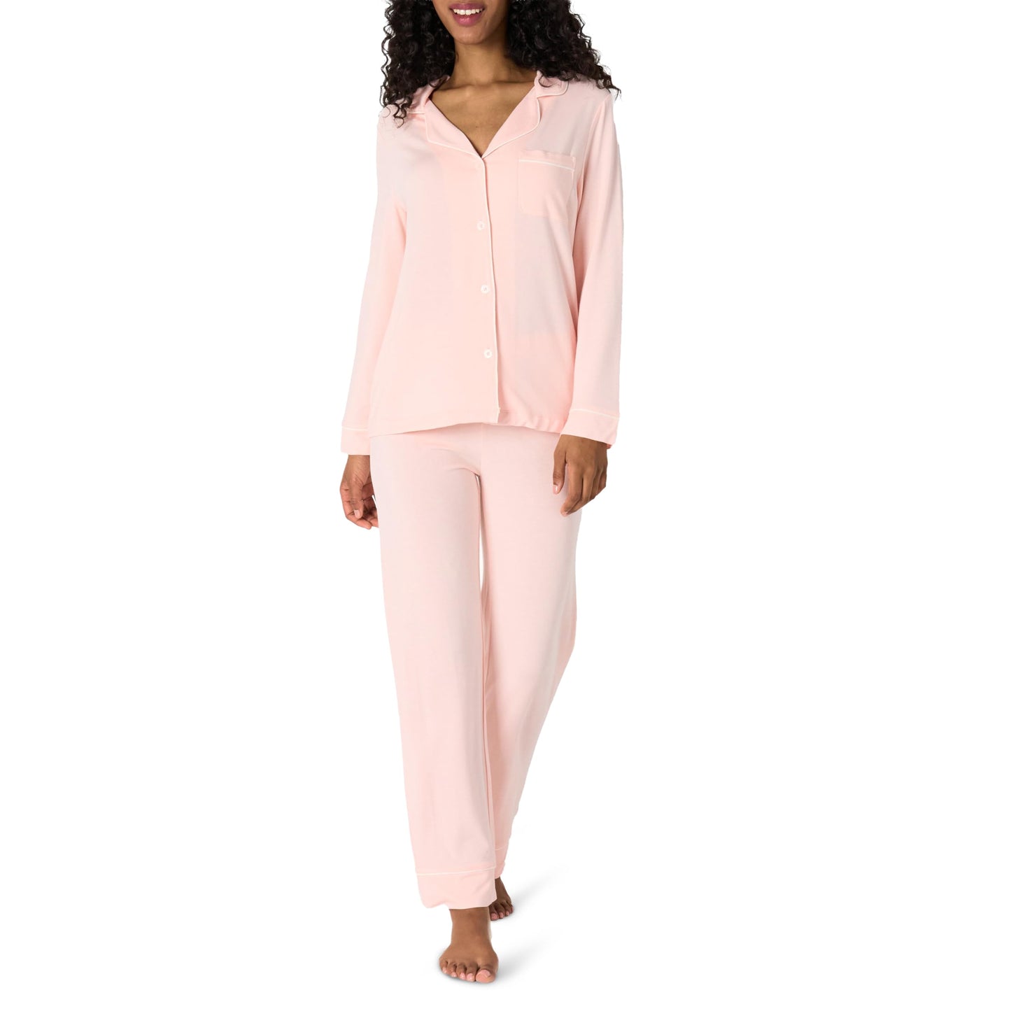 Amazon Essentials x Sofia Grainge Damen Pyjama-Set aus elastischer Modalfaser mit Langen Ärmeln und bodenlangem Unterteil