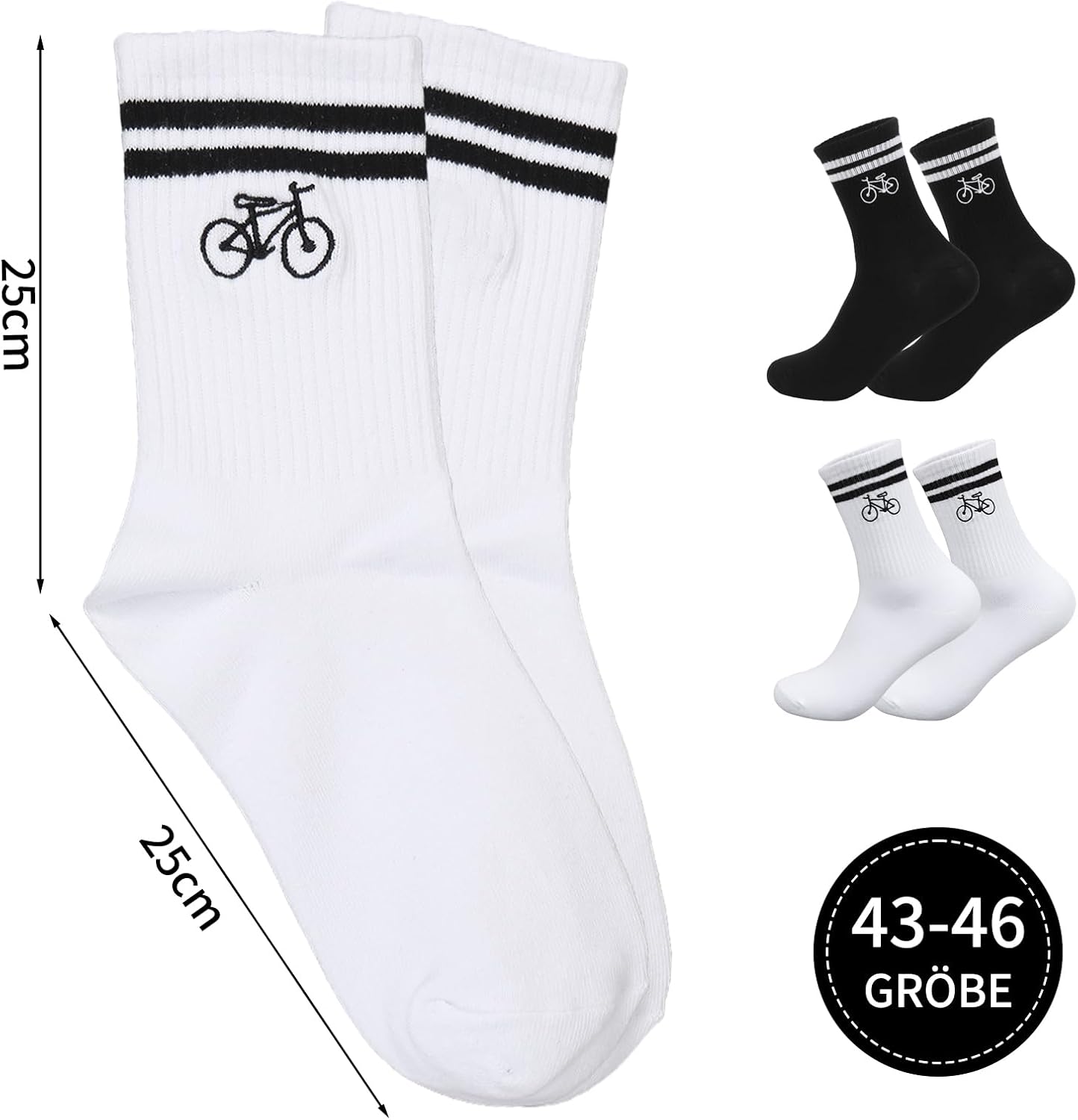 HUKUMA Rennrad Socken,35-46 Fahrradsocken Herren,Fahrrad Geschenk für Herren Damen,Rennrad Zubehör,Fahrradfahrer Tennissocken Accessoires,Lustiges Geschenk für Geburtstag Männer und Frauen