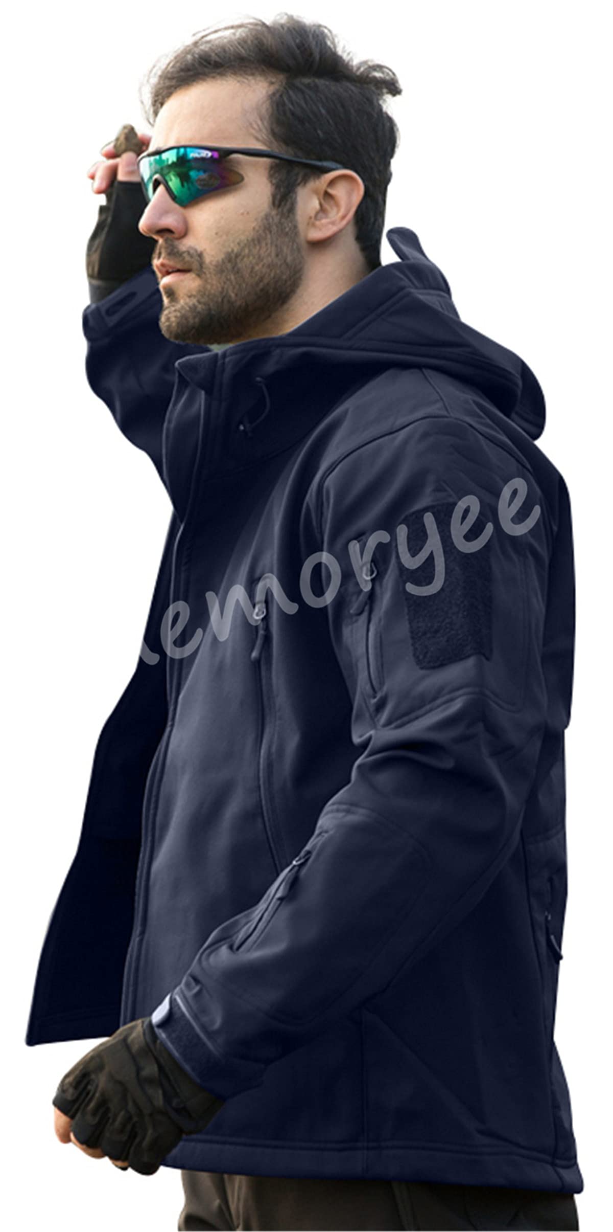 Memoryee Men's Waterproof Softshell Jackets, Warm Military Outdoor Tactical Hoodies, Camouflage Coat
