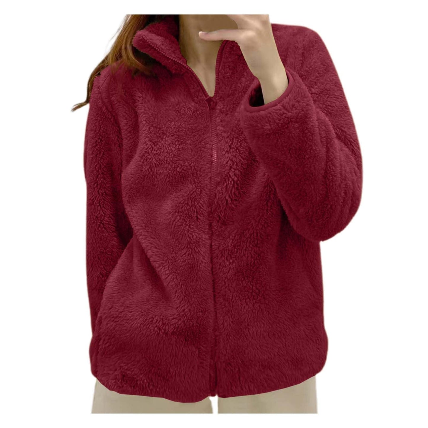 Teddyjacke Damen Winter Teddyfleece Jacke Winterjacke Thermal Warm Teddy Wintermantel Fleecejacke Flauschig Plüschjacke Outdoor Fleecemantel 2026