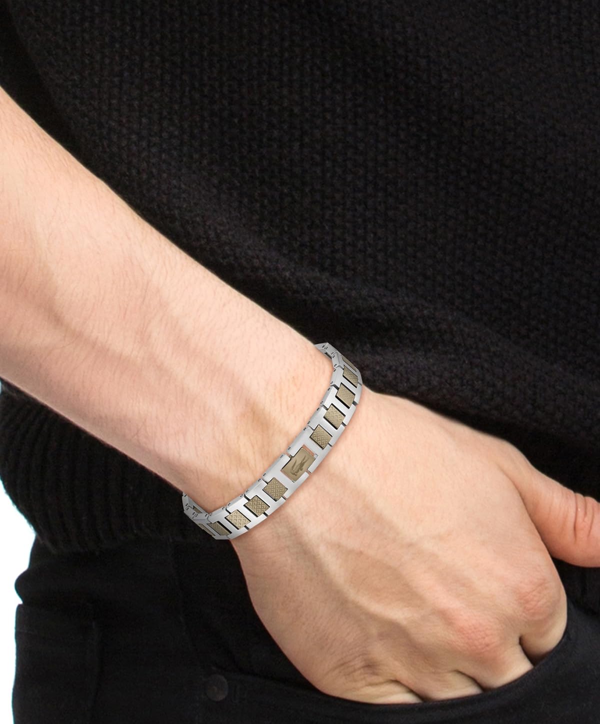 Lacoste Armband mit Knebelverschluss Kollektion METROPOLE Verziert mit petit piqué Muster - Erhältlich für ihn und sie