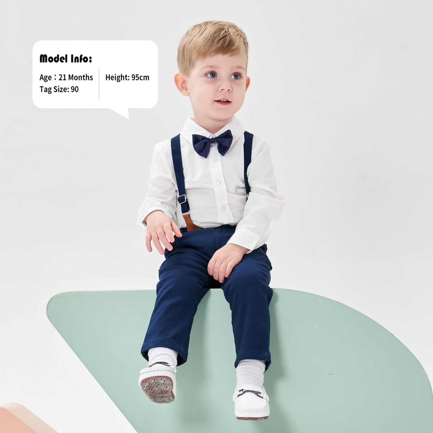 Volunboy Baby Jungen Anzug Set Bekleidung Hemd mit Fliege + Hosenträger Hosen Strampler Anzug