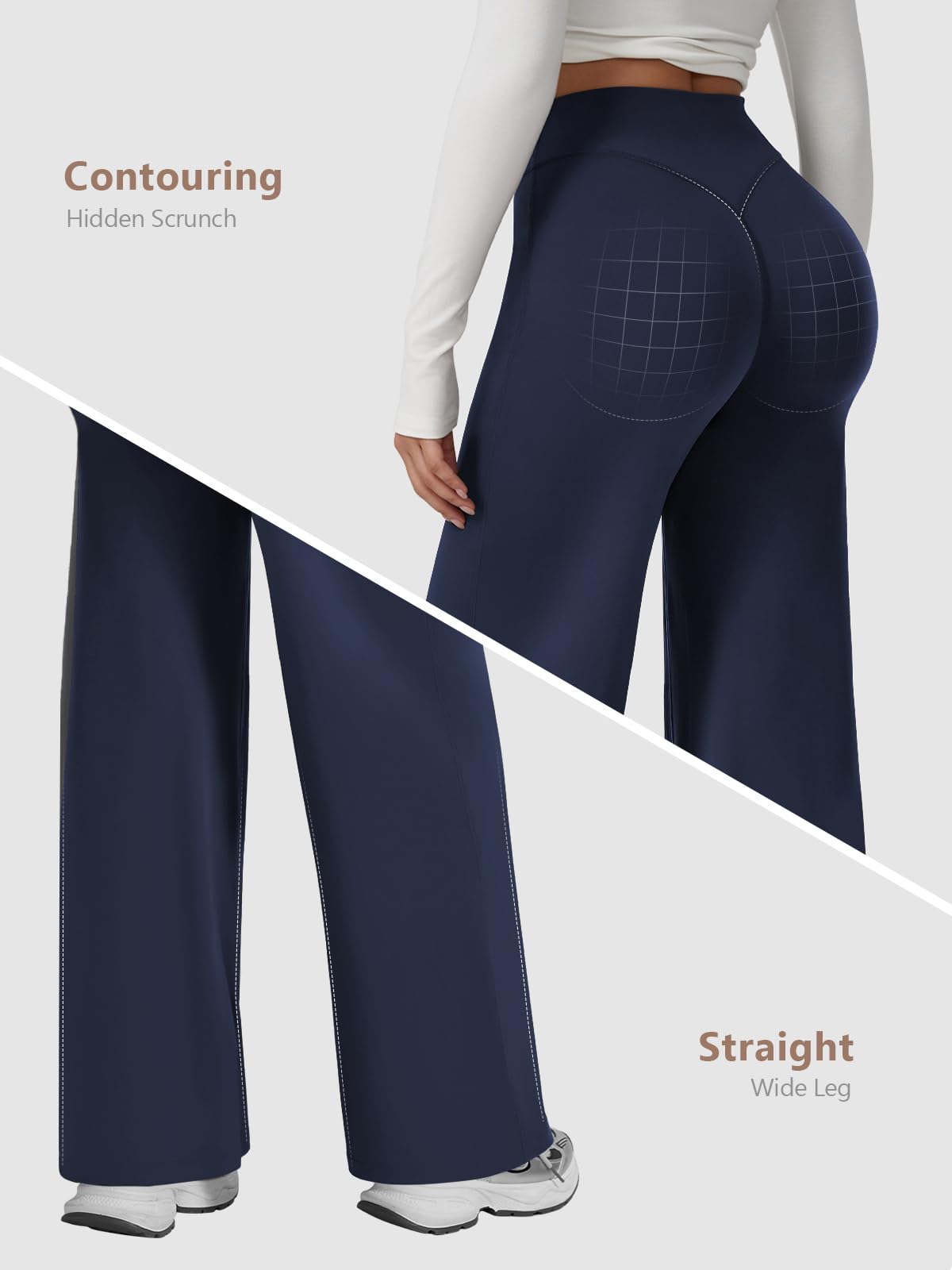 Sporthose Damen Lang Nahtlose Yogahose Damen Lang Stretch Gym Hose Hohe Taille Yoga Kleidung für Yoga Workout Fitness
