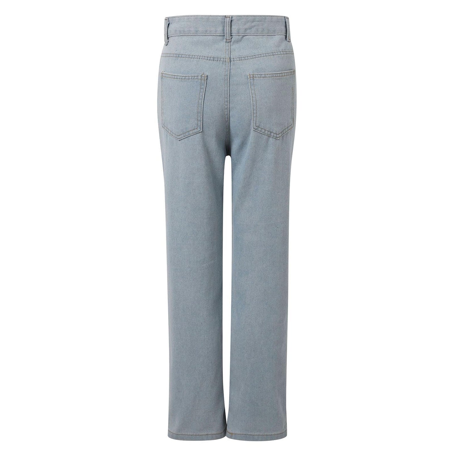 Generisch Baggy Jeans Damen - High Waist Stretch Weites Bein Hose Wide Leg Jeanshose Straight Fit Jeans Tailliert Lang Hosen Y2K Vintage Freiziethose Lockere Gerade Damenjeans
