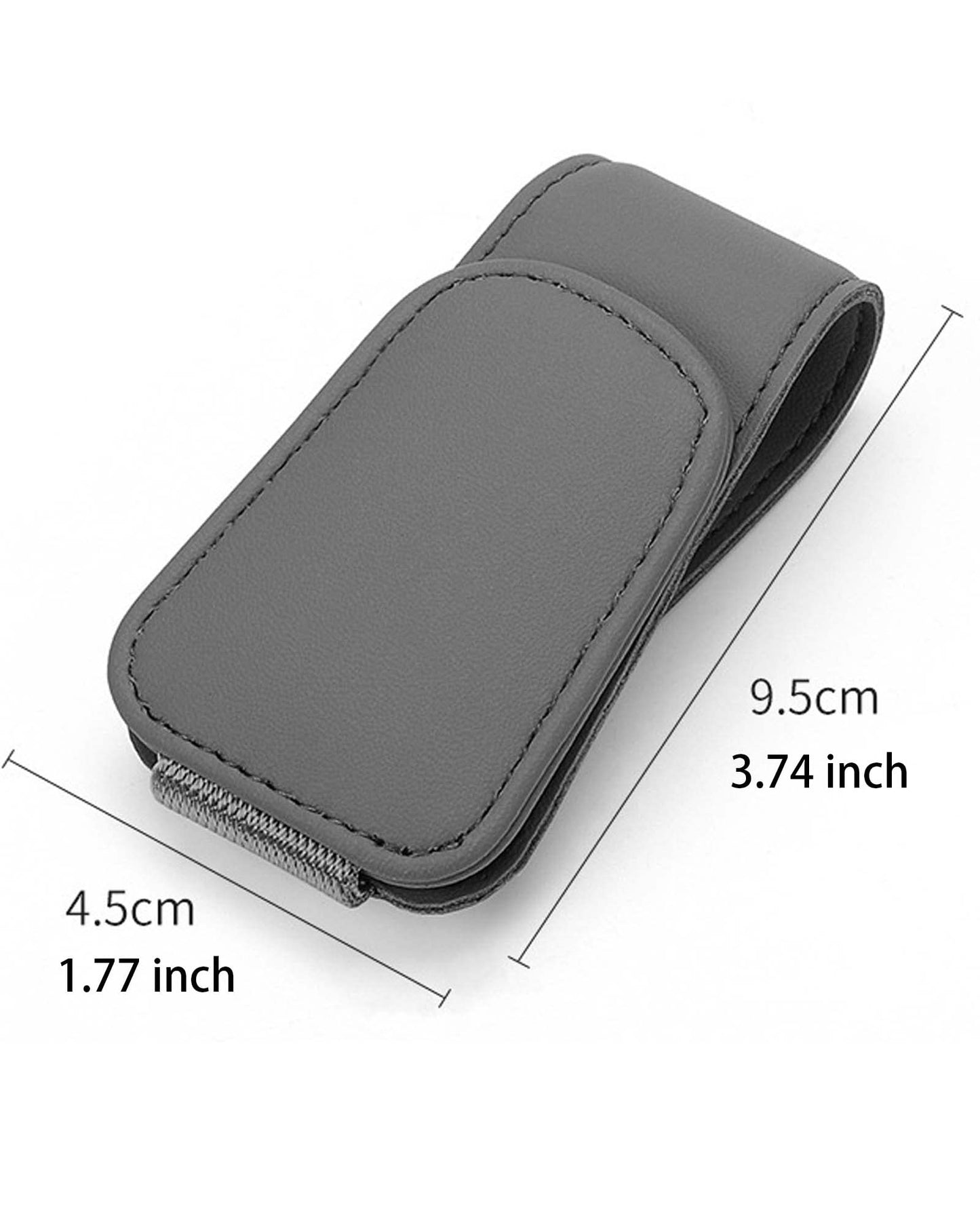 JEJA Glasses Holder for Car Sun Visor, Leather Sunglasses Holder for Car Visor Accessories, Ticket Card Clip, Black