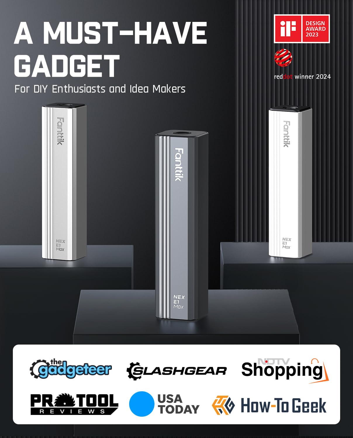 Fanttik E1 Max Mini Electric Screwdriver Set, 50 in 1 Magnetic Precision Screwdriver Kit, 2 Gears Torque, 5/32 Inch Hexagon, Suitable for Repair for iPhone, Laptop, Glasses, Watches