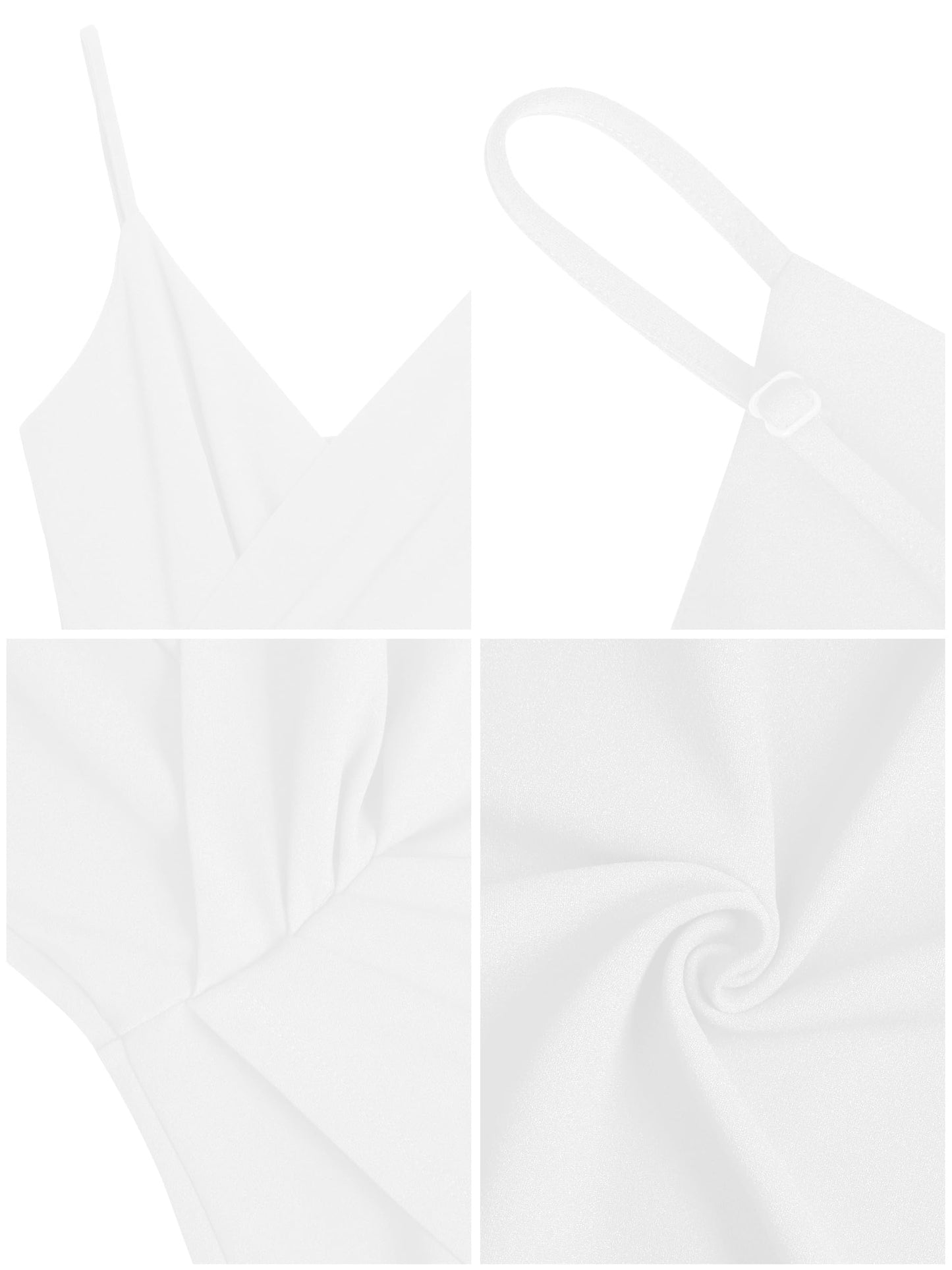 Missufe Damen Cocktailkleid Partykleid Wickelkleid Sommerkleid Midikleid Festliche Elegant Bodycon Hochzeit Ärmellos Spaghettiträger Abendkleider