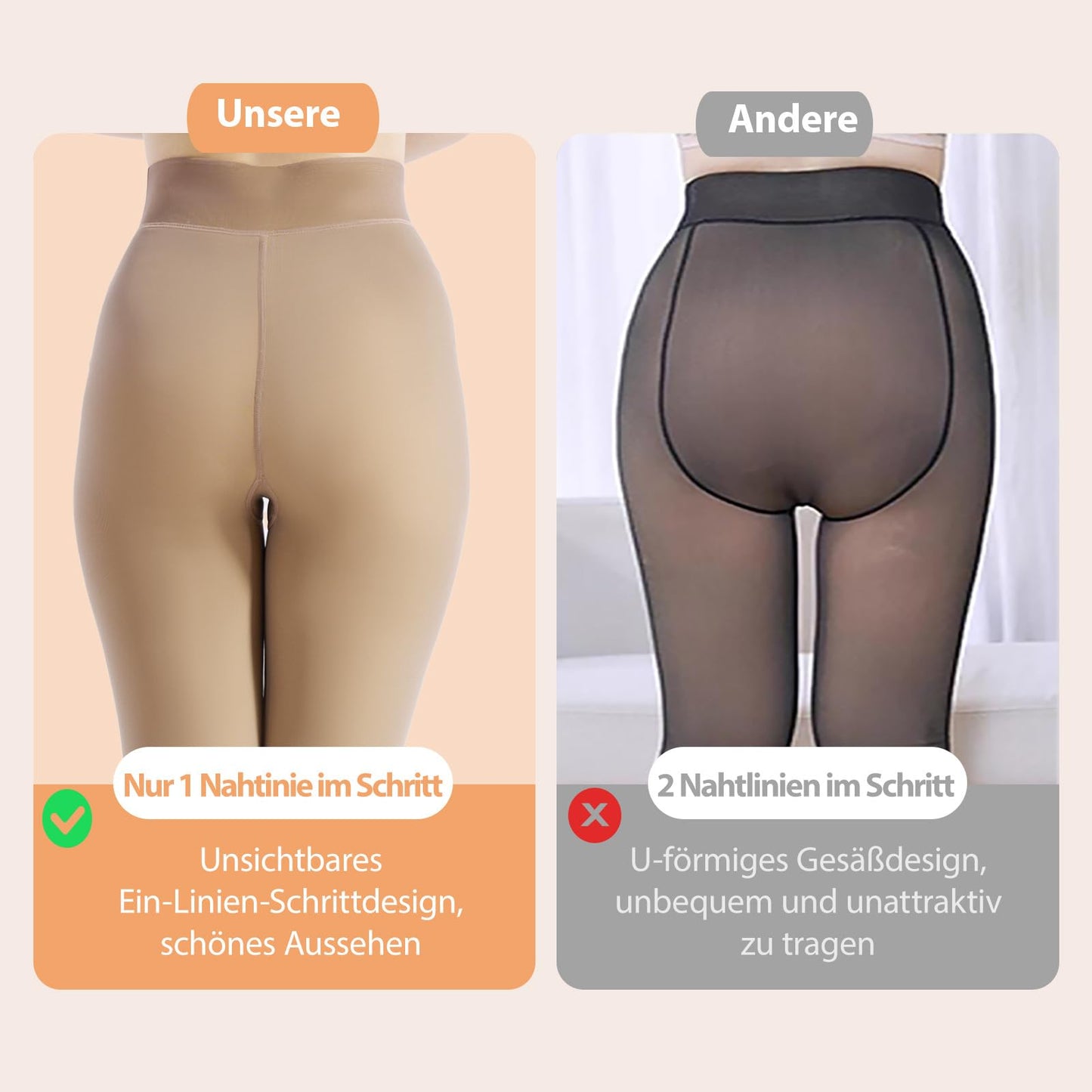 DIKER Thermo Strumpfhose Damen, Thermostrumpfhose Damen Winter