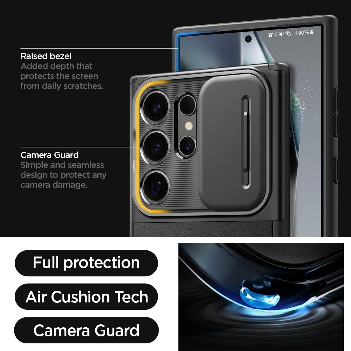 Spigen Optik Armor Case Compatible with Samsung Galaxy S25 Ultra - Black