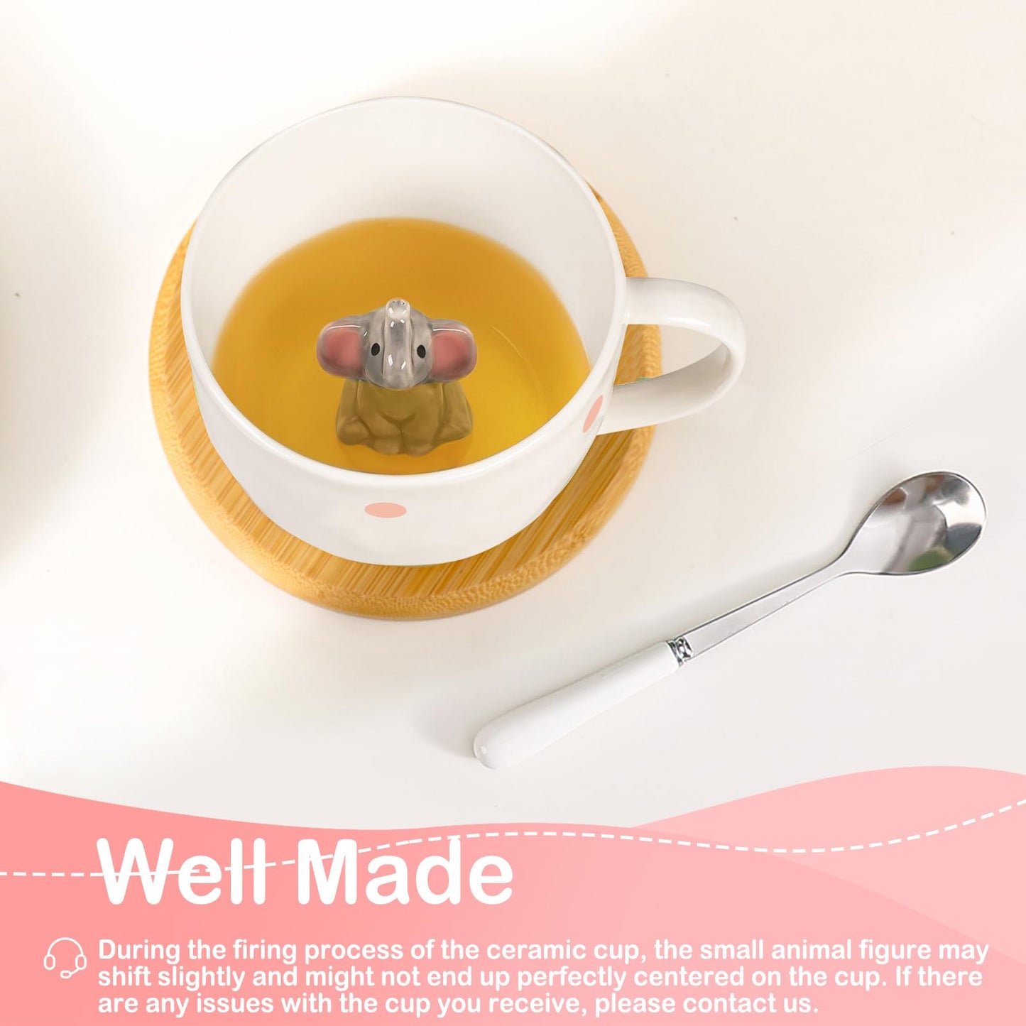 BigNoseDeer Süße Sachen Keramik Katze Kaffeetasse Teetasse Deckel Löffel Lustige Tassen Geschenke für Frauen Kaffeebecher 3D Tasse Personalisiert Cappuccino Tasse Beste Freundin Weihnachten Geschenk