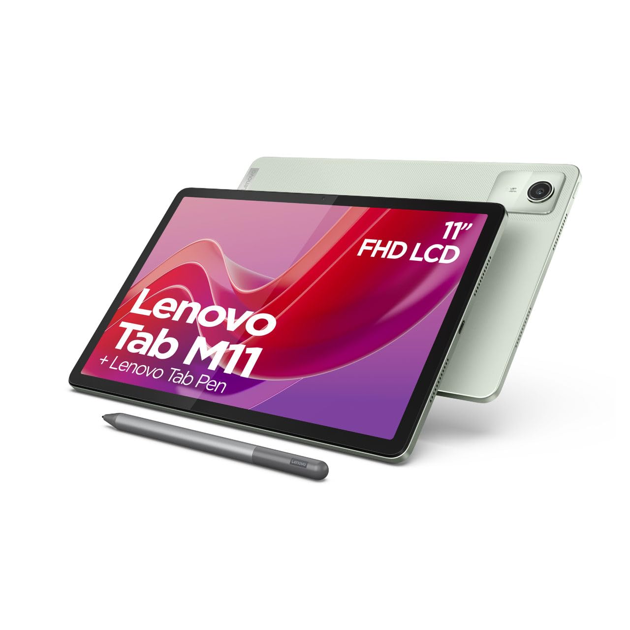 Lenovo Tab M11 Tablet | 11 Inch WUXGA Touch Display | MediaTek Helio G88 | 4GB RAM | 128GB eMMC 5.1 | Android 14 | Green | Includes Lenovo Tab Pen
