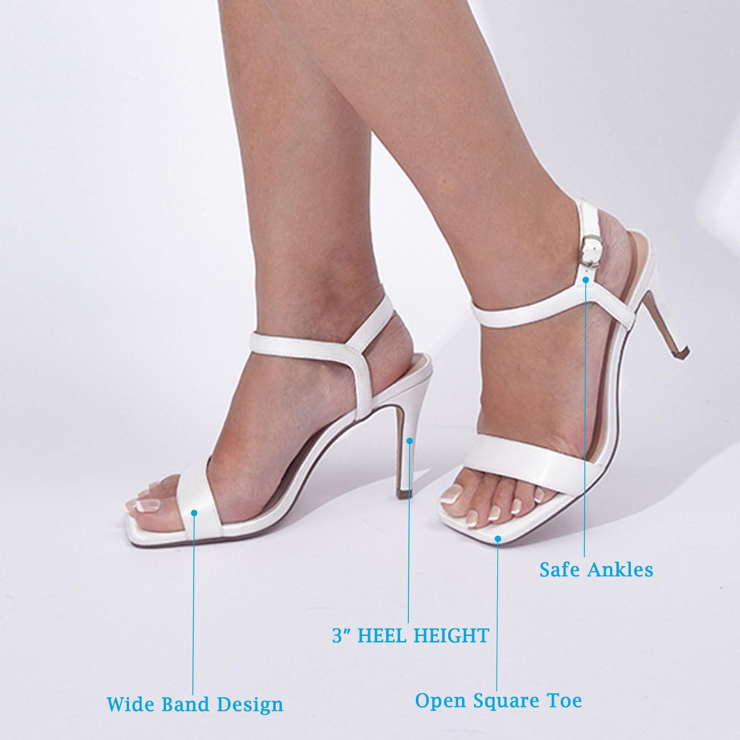 GENSHUO Sandaletten Damen mit Absatz, 8CM High Heel Peep Toe, Satin Sandalen Sommer Elegante Schuhe Party Prom Dress Slingback mit Knöchelriemen,EU 36-42