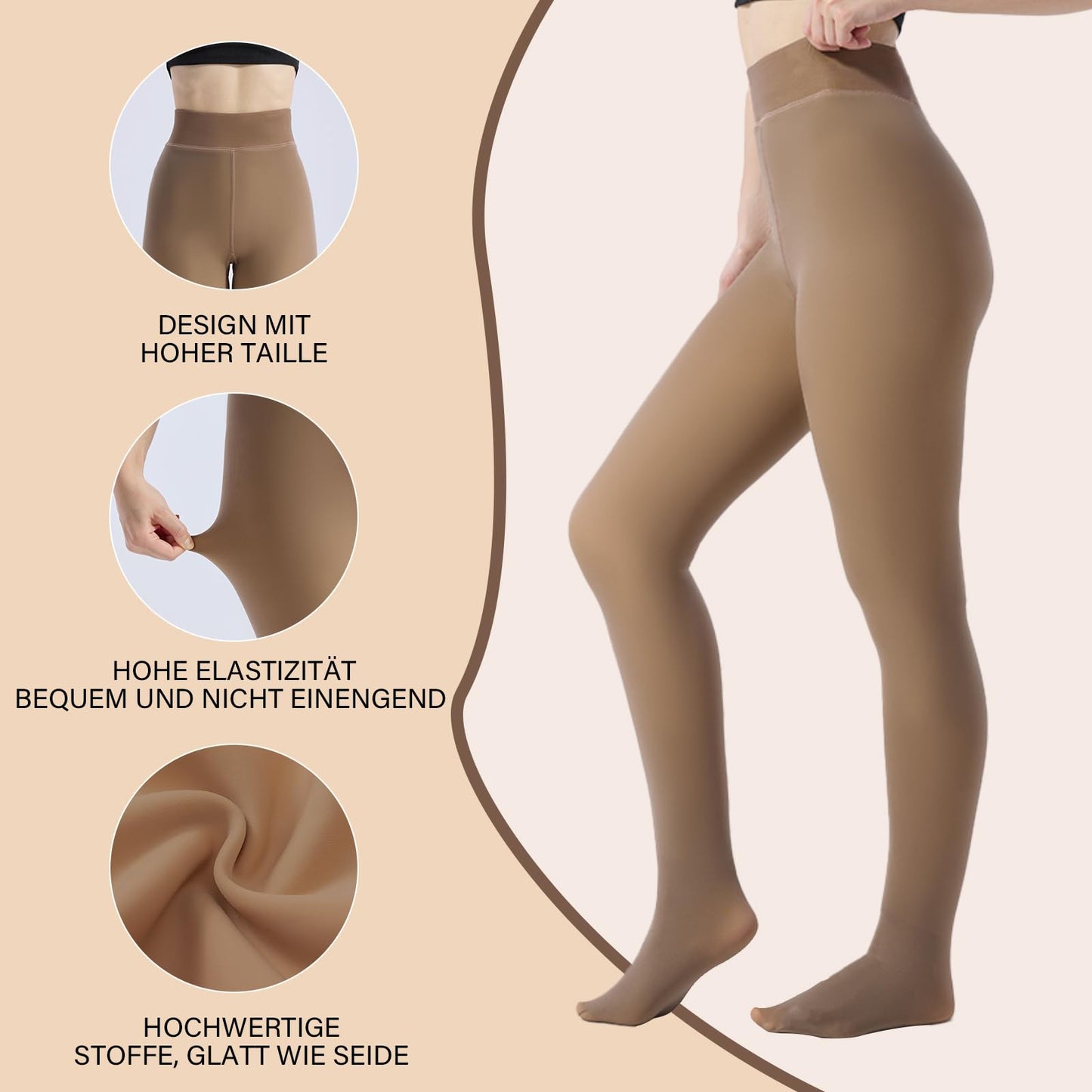 DIKER Thermo Strumpfhose Damen, Thermostrumpfhose Damen Winter