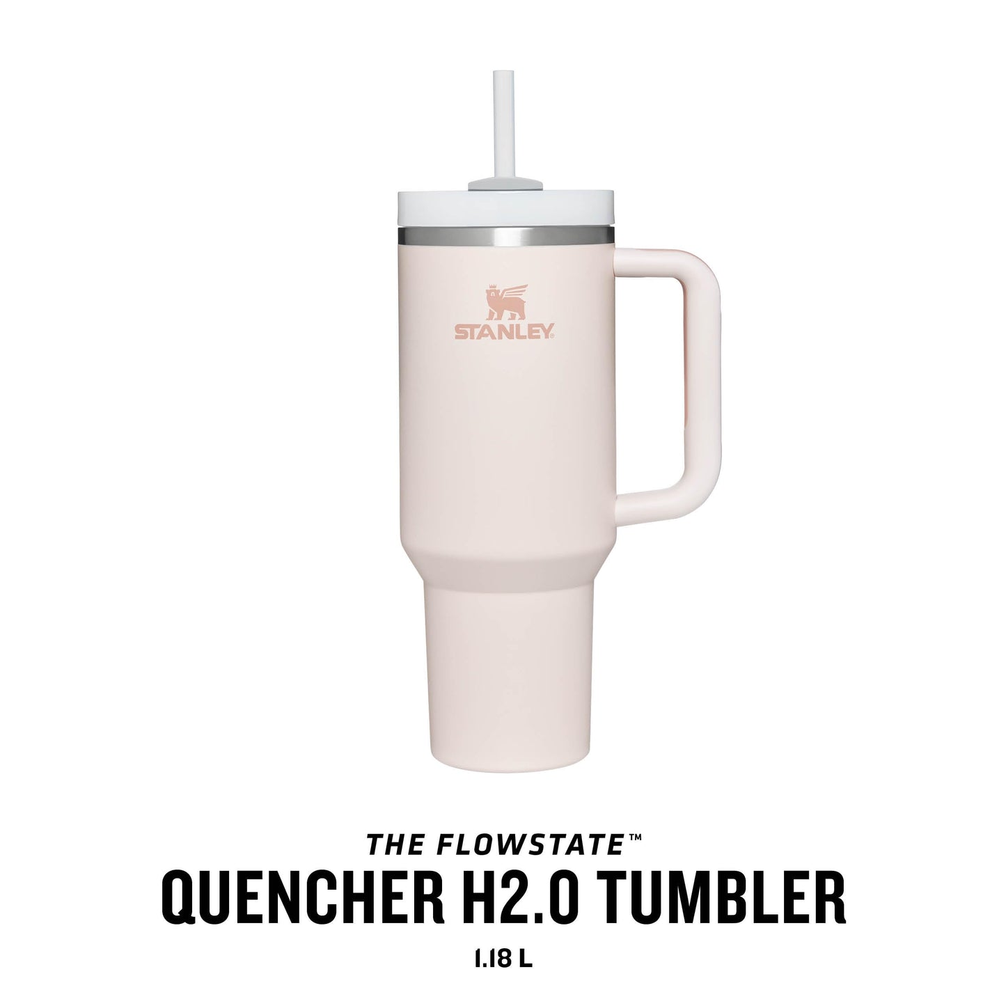 Stanley Quencher H2.0 FlowState Trinkflasche mit Strohhalm 1.18L - Thermobecher Kühlt 11 Stunden - 48 Stunden Eisgekühlt - Spülmaschinenfest - Thermosflasche BPA Frei - Kaffeebecher To Go - Cream