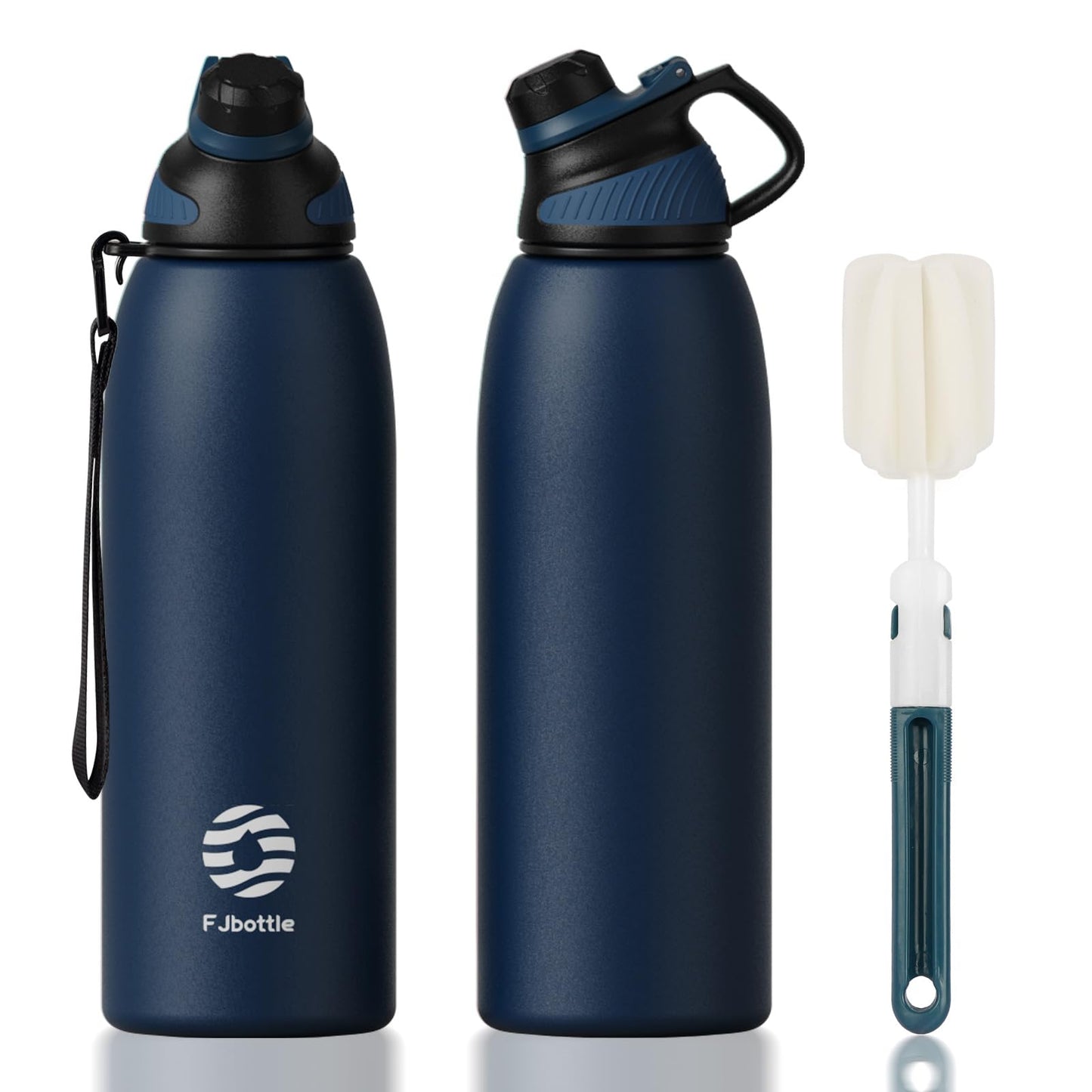 Fjbottle Edelstahl Trinkflasche Sport mit Magnetischem Deckel 1L, 800ml, 600ml, 400ml BPA-Frei Auslaufsichere Kinder Flasche - Kohlensäure geeignet 1500ML Wasserflasche Thermo für Schule, Fitness