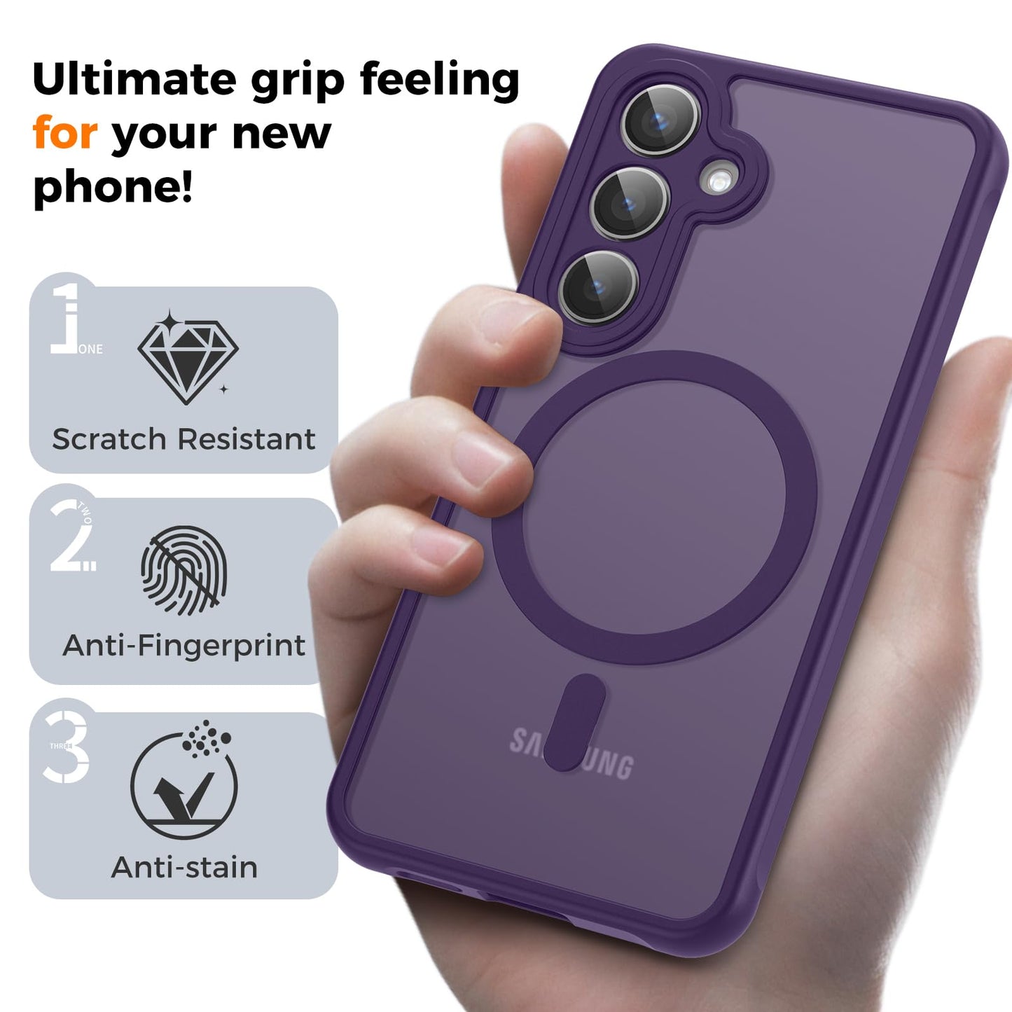 für Samsung Galaxy S25 Ultra Hülle für Magsafe, Magnetisch Handyhülle für S25 Ultra Hülle, Kameraschutz Stoßfeste Kratzfeste Durchscheinende Schutzhülle für Samsung S25 Ultra Case, Schwarz